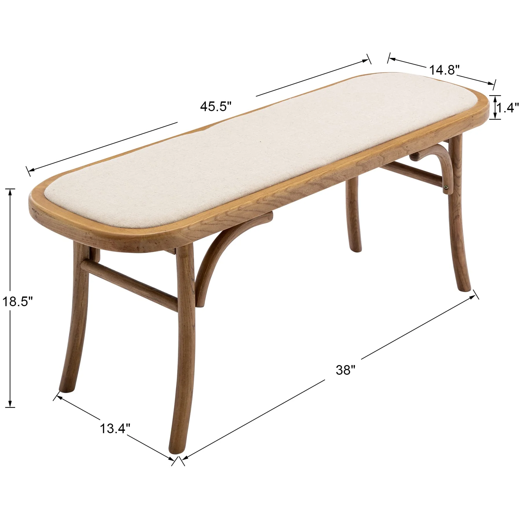 Wood Dining Bench for Entryway - 1972BH - Image 9