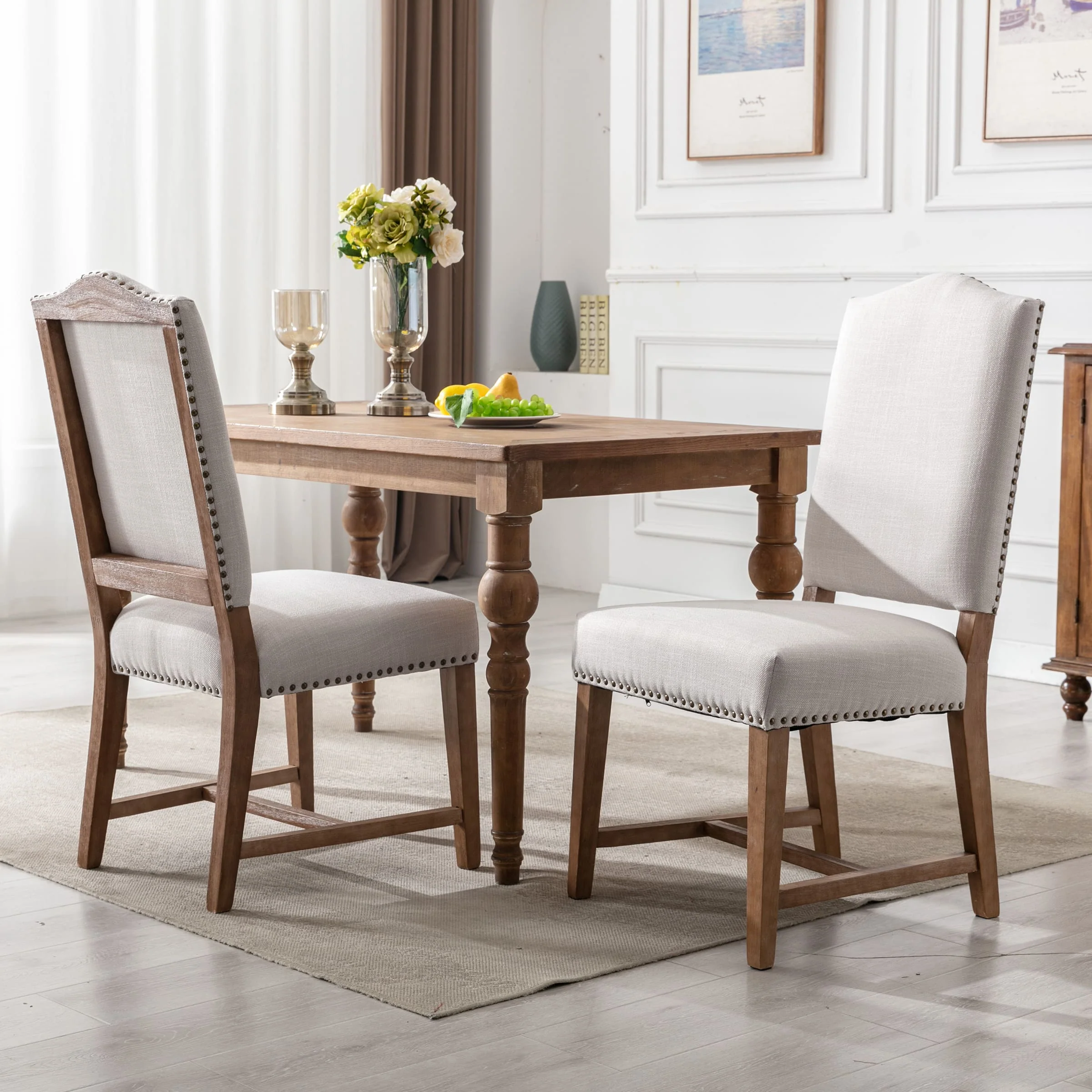 Wood High Back Dining Chairs Set of 2 - 1845DC & 10036DC - Image 10