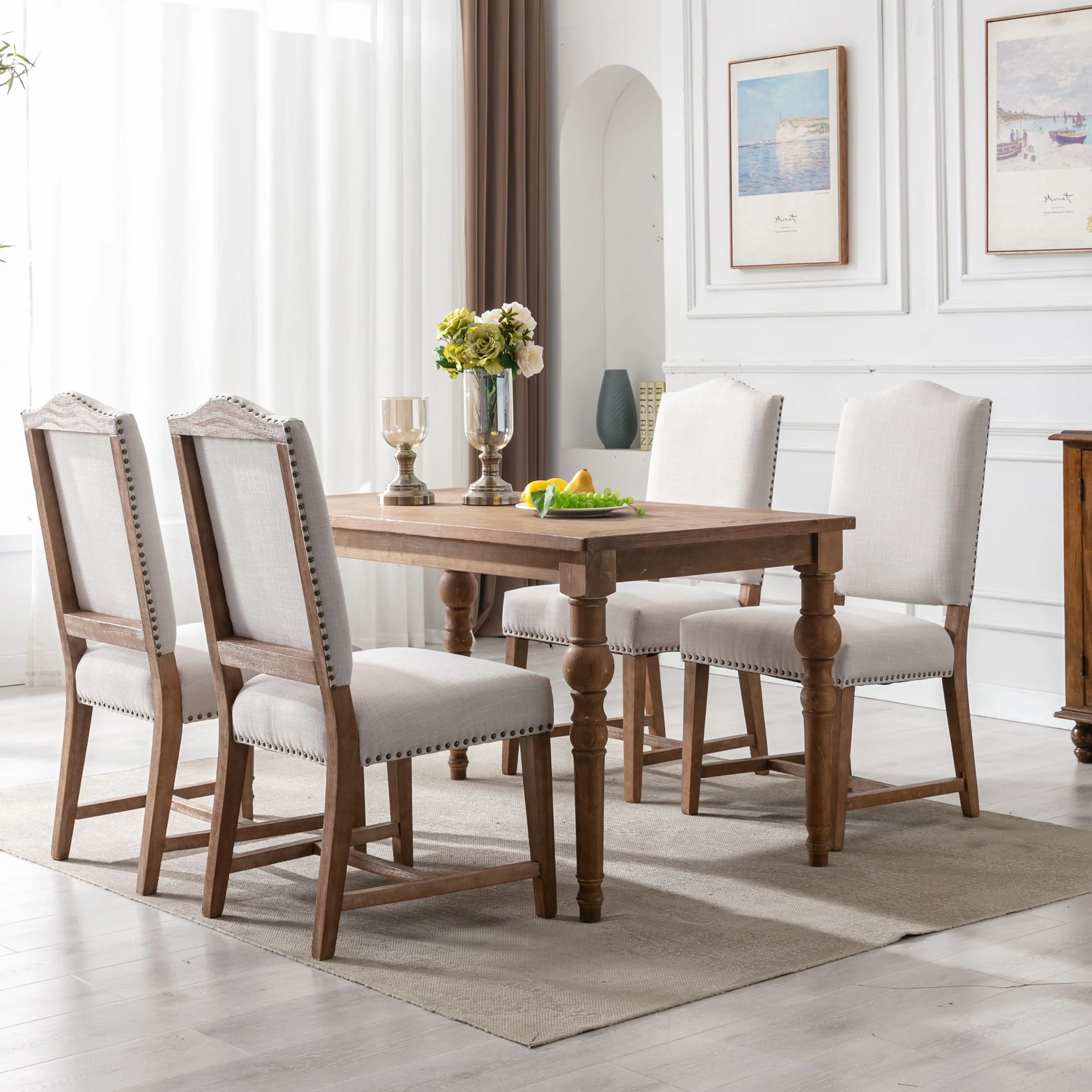 Wood High Back Dining Chairs Set of 2 - 1845DC & 10036DC - Image 11