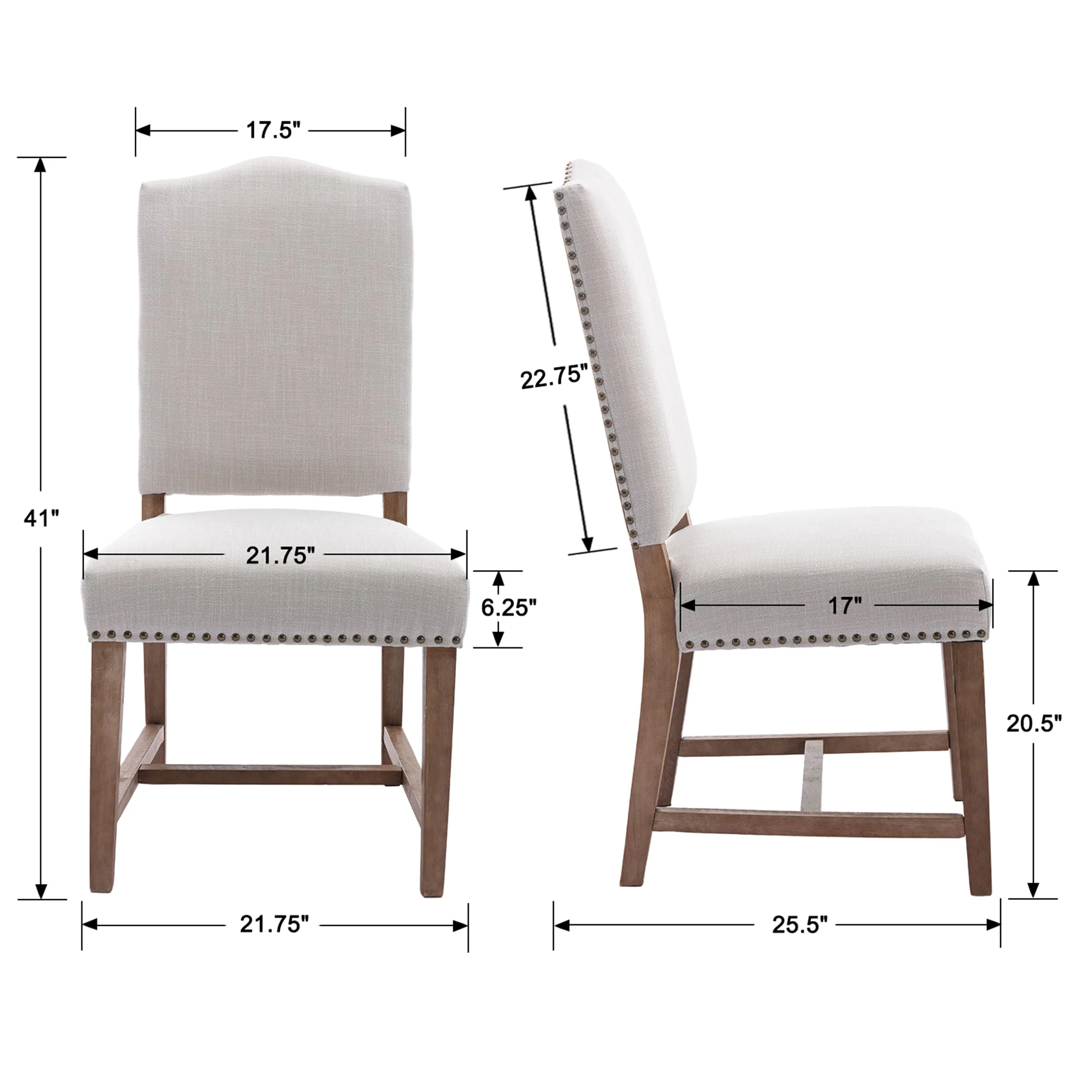Wood High Back Dining Chairs Set of 2 - 1845DC & 10036DC - Image 16