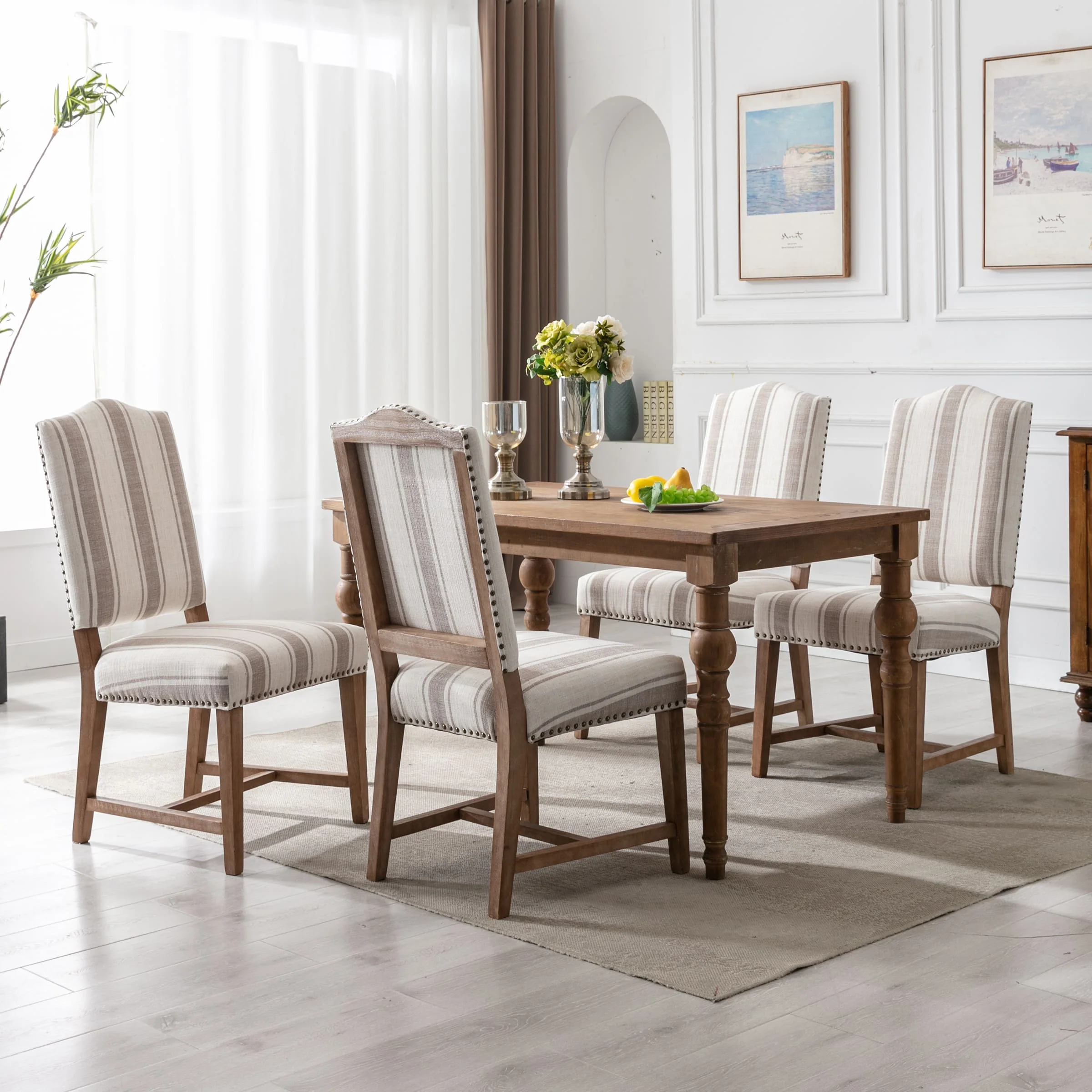 Wood High Back Dining Chairs Set of 2 - 1845DC & 10036DC - Image 3