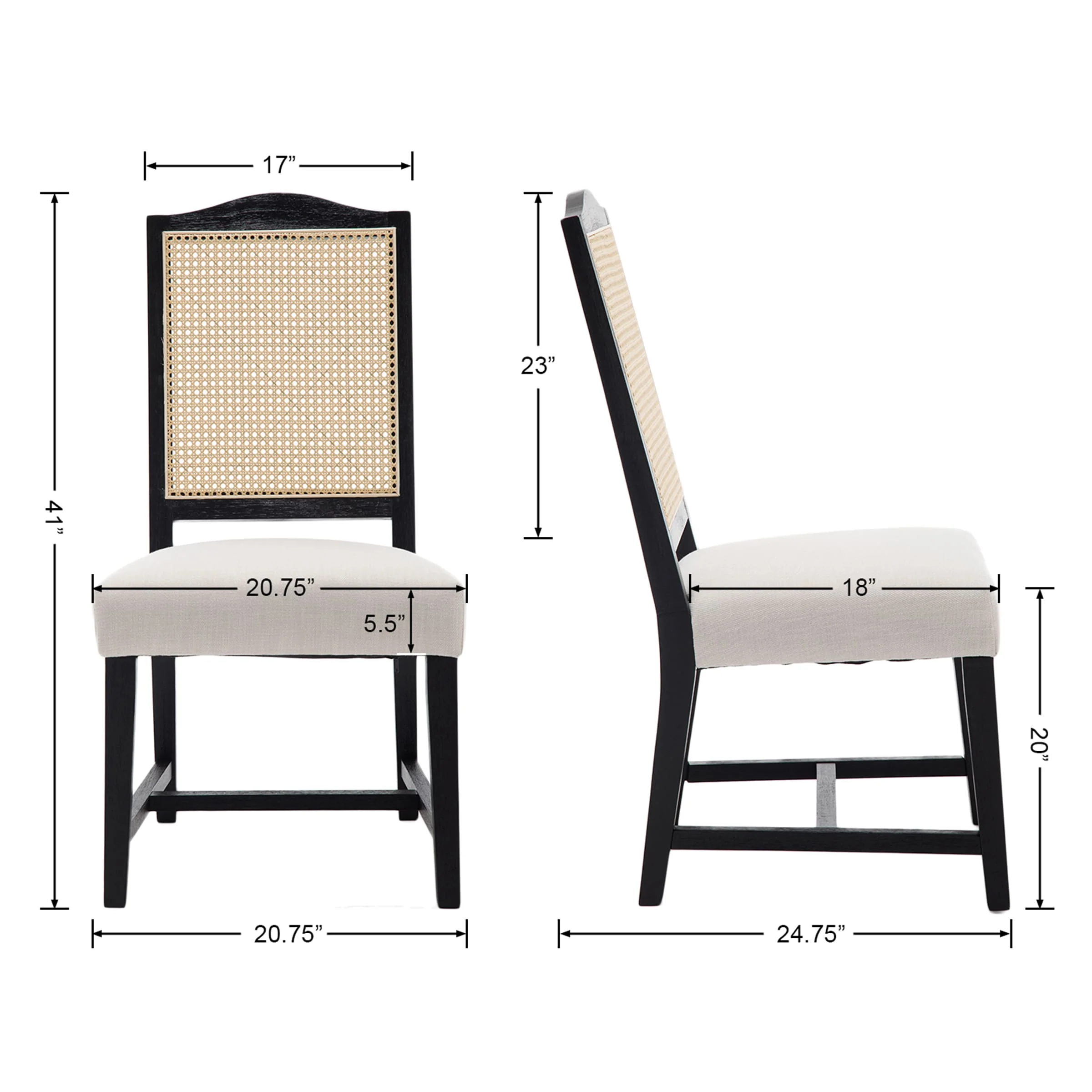 Wood High Back Dining Chairs Set of 2 - 1845DC & 10036DC - Image 31