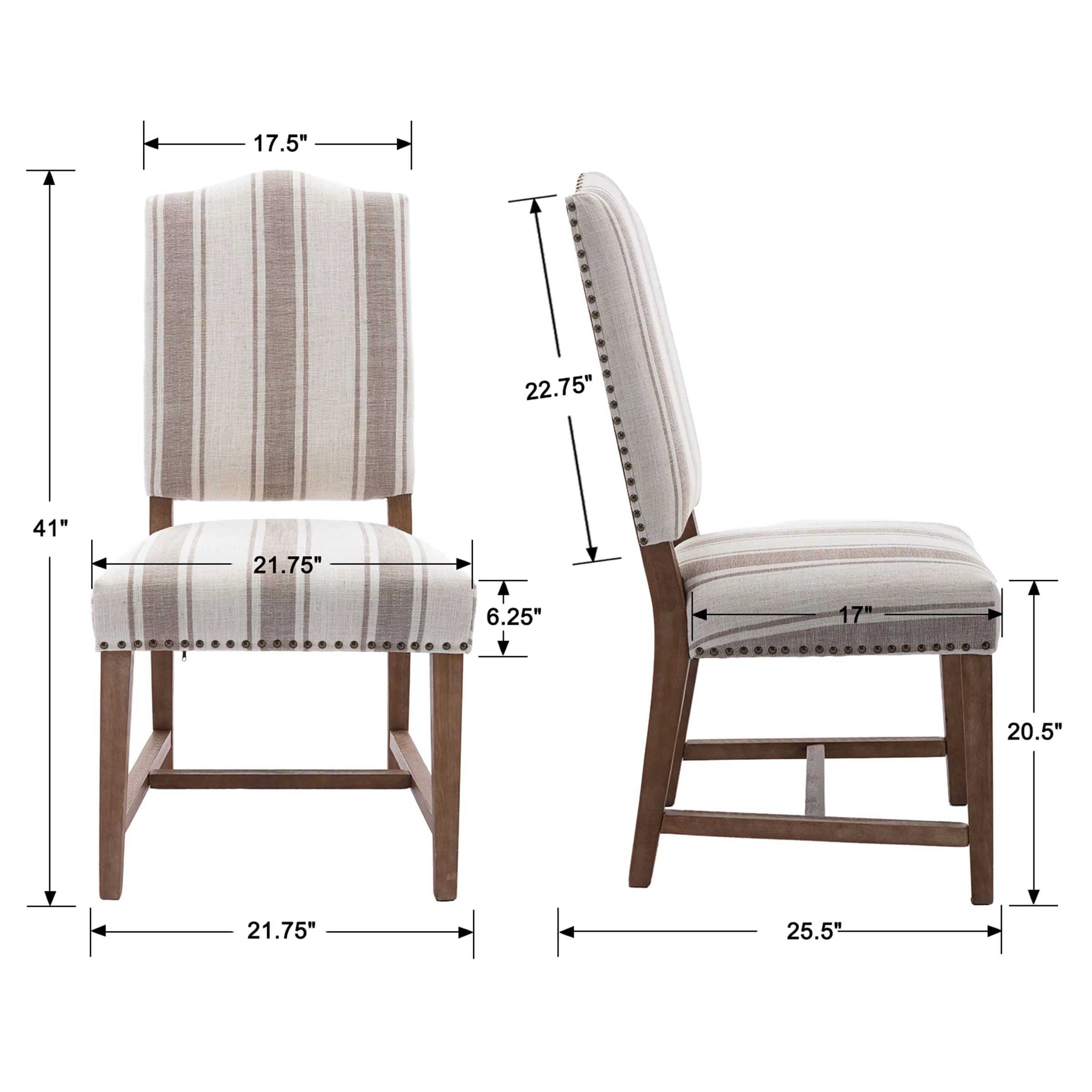 Wood High Back Dining Chairs Set of 2 - 1845DC & 10036DC - Image 8