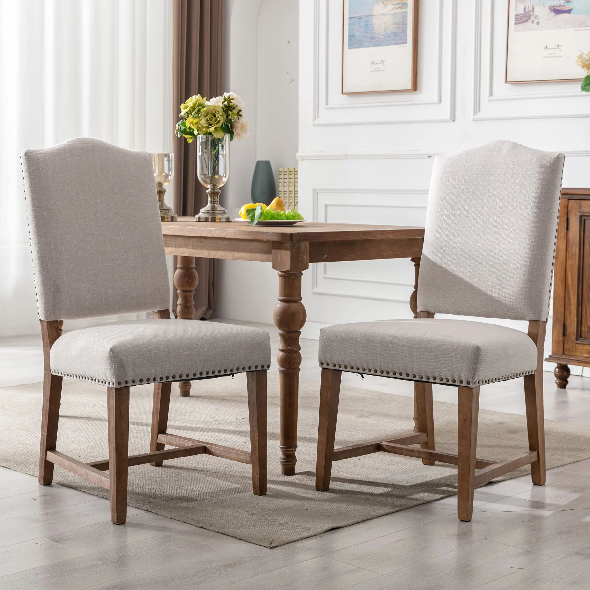Wood High Back Dining Chairs Set of 2 - 1845DC & 10036DC - Image 9