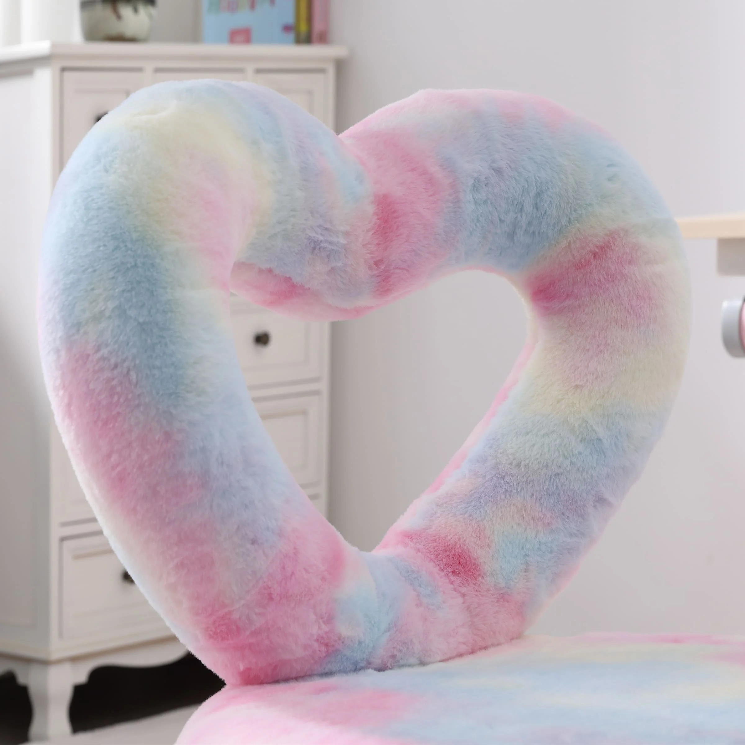 Adjustable Rolling Kids Desk Chair with Heart-Shape Back - 7002KC - Image 21