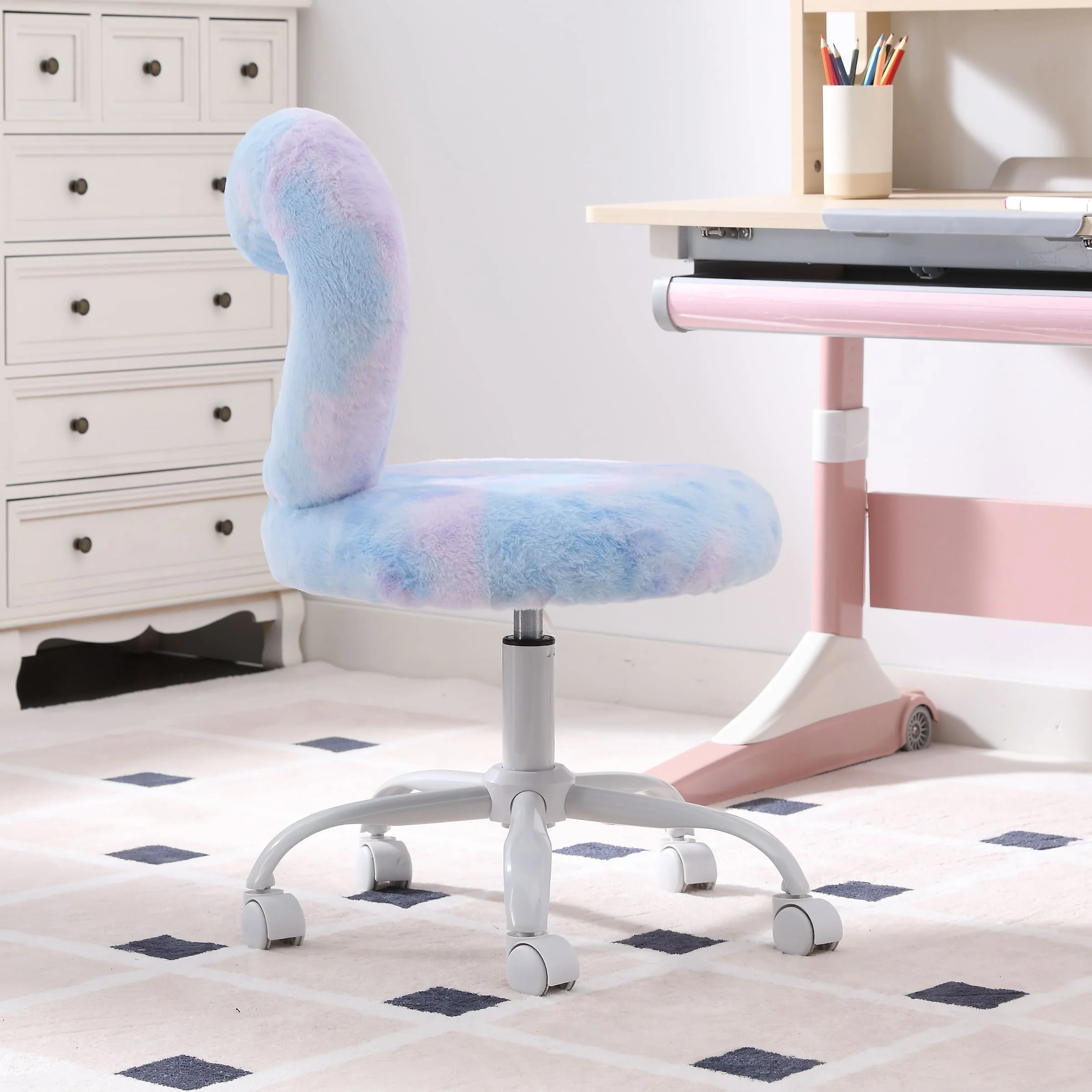 Adjustable Rolling Kids Desk Chair with Heart-Shape Back - 7002KC - Image 26