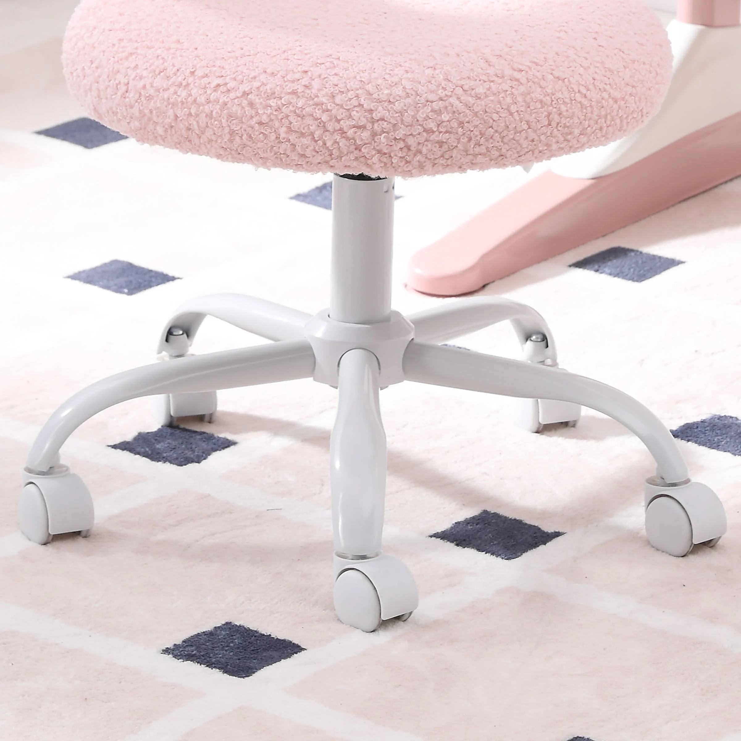 Adjustable Rolling Kids Desk Chair with Heart-Shape Back - 7002KC - Image 6