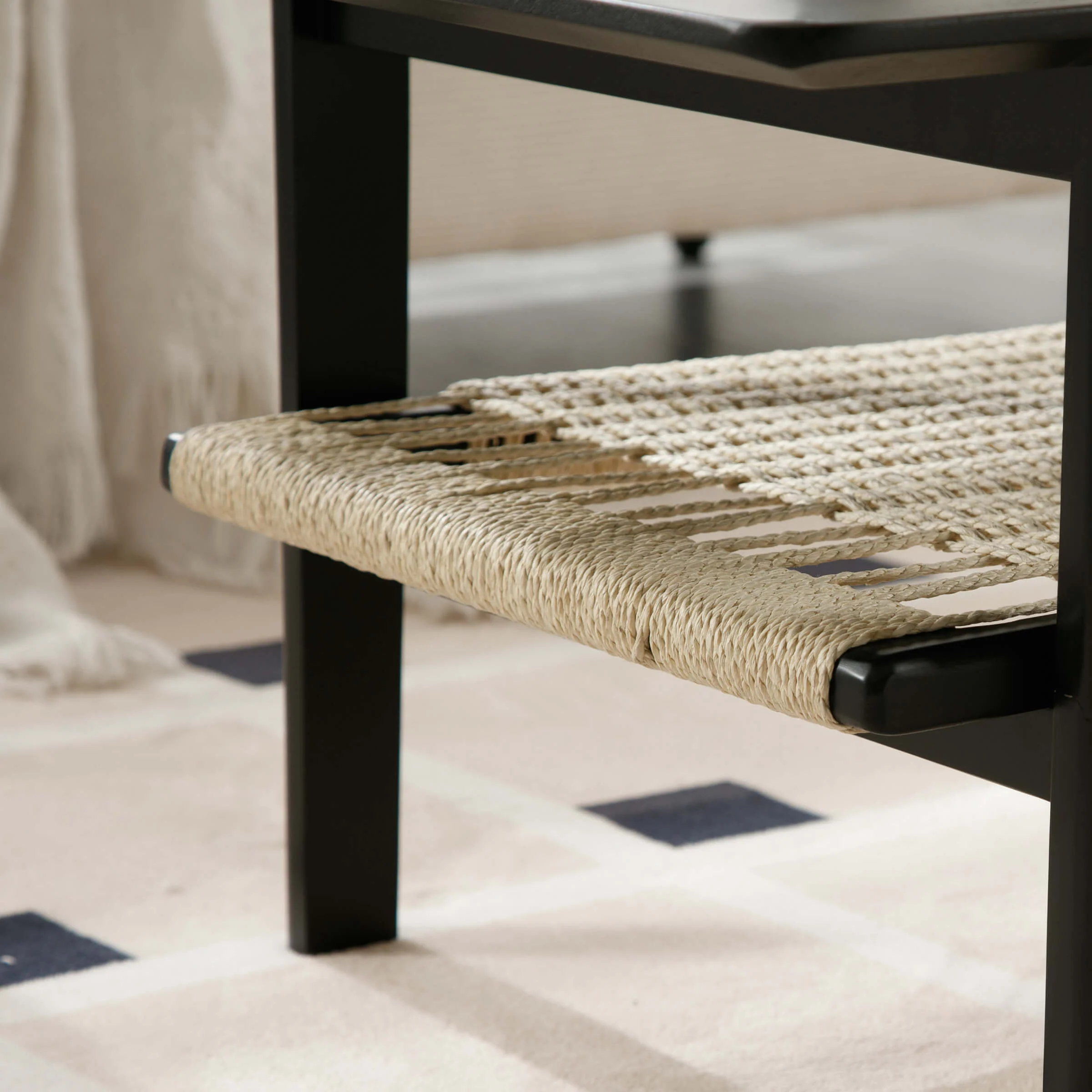 2-Tier Coffee Table with Natural Rattan Storage Shelf - 21793CT - Image 16