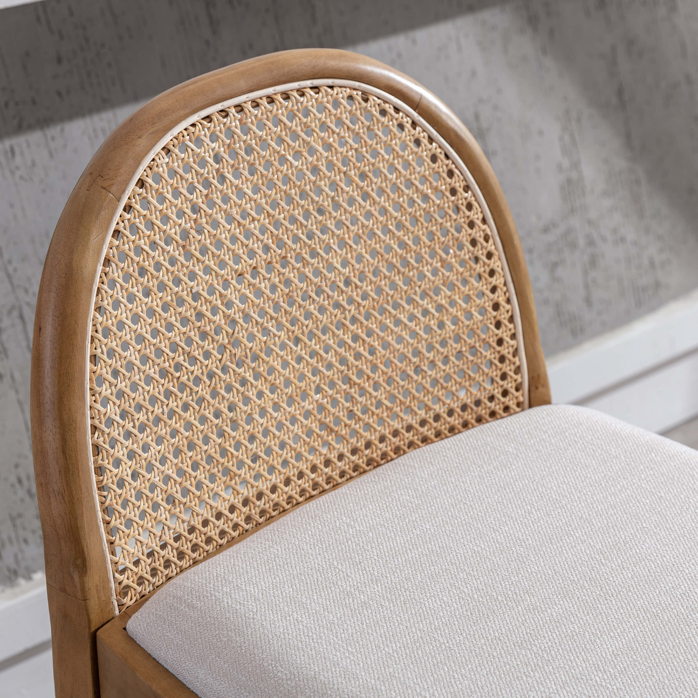 24.4"H Rattan Backrest Wooden Counter Height Stools Set of 2 - 5962CS - Image 4