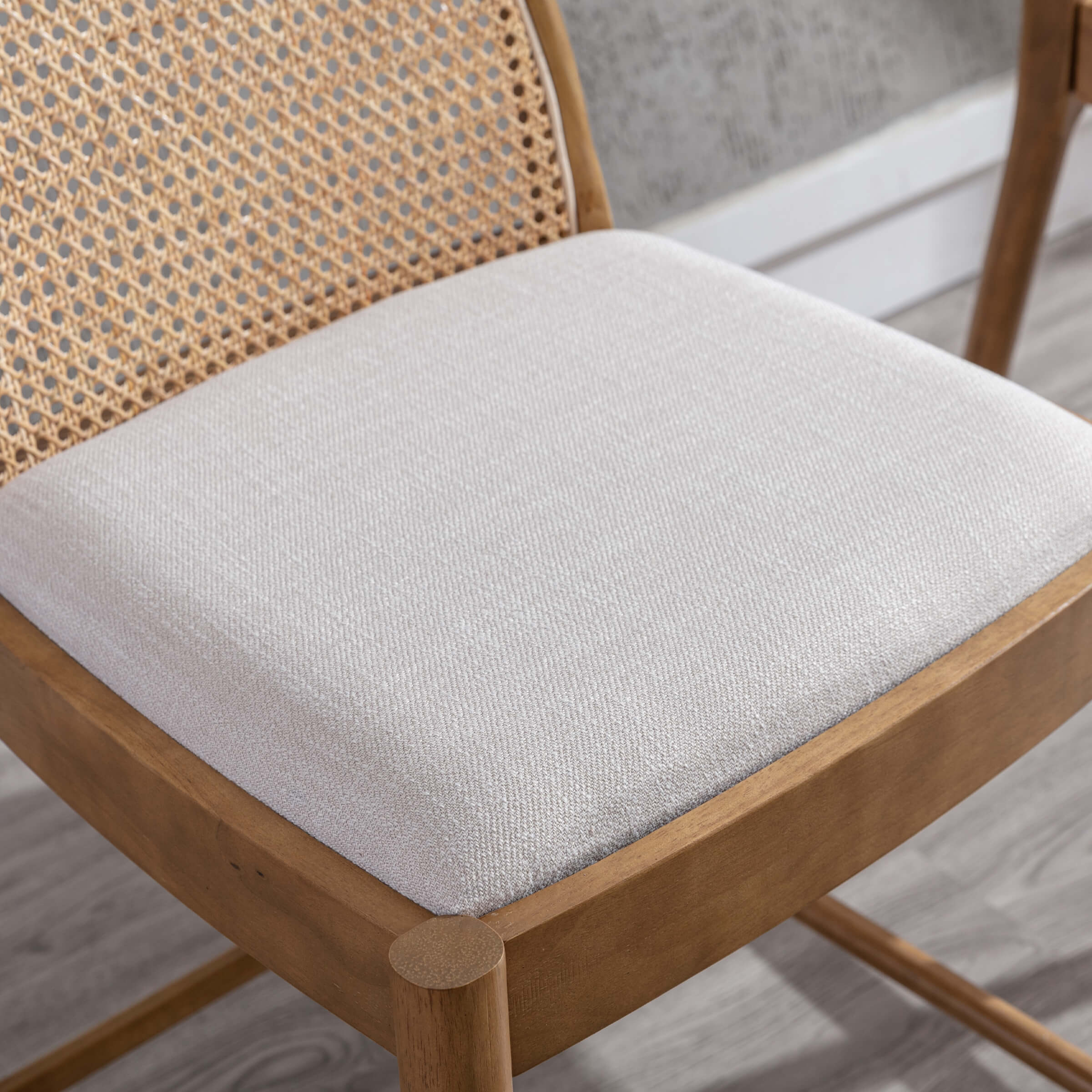 24.4"H Rattan Backrest Wooden Counter Height Stools Set of 2 - 5962CS - Image 7