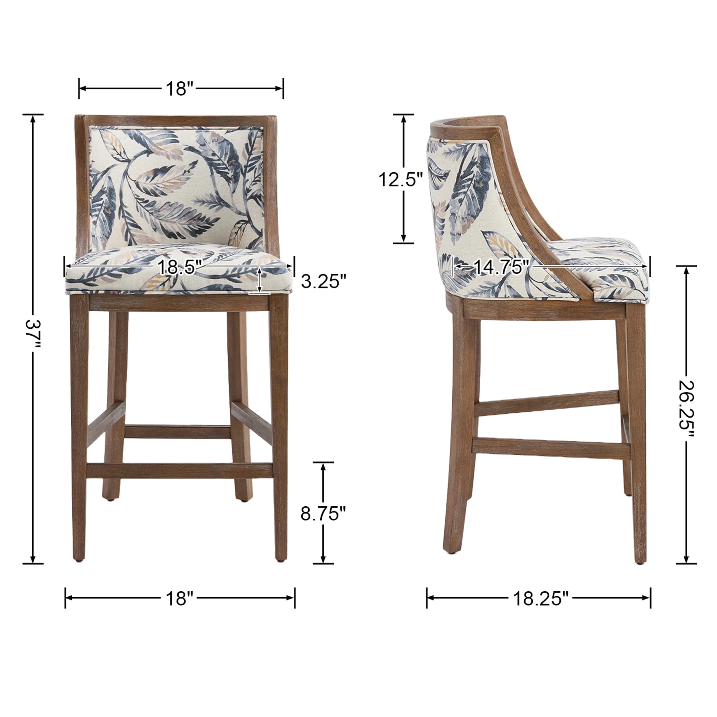 26”H Wood Counter Stools Set of 2 - 01911CS - Image 10