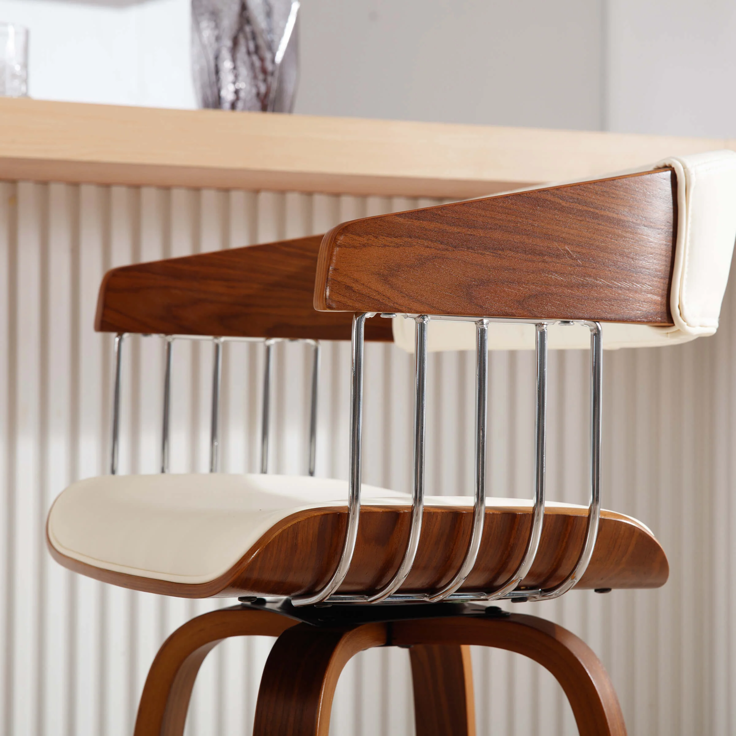 26"H Swivel Wood Legs Counter Stools Set of 2 - 3111CS - Image 16
