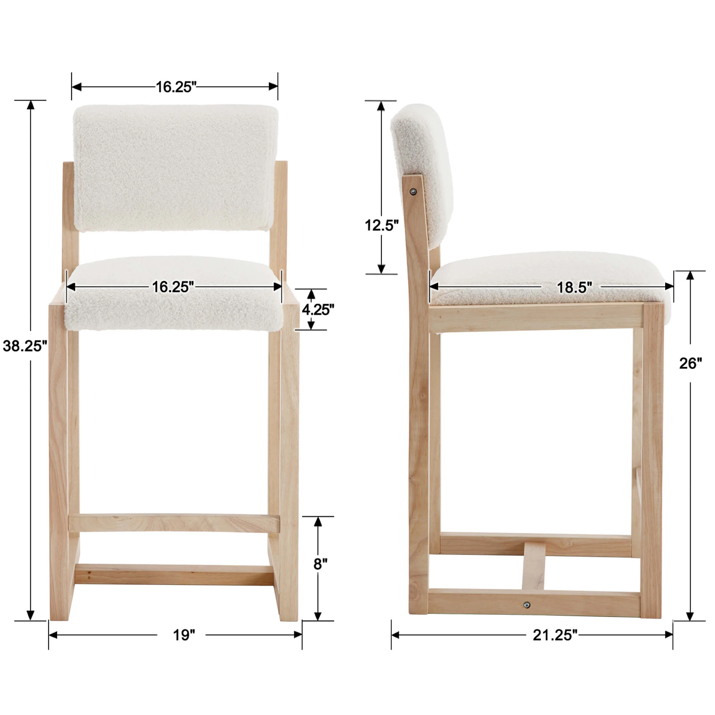 26" Modern Bar Stools Set of 2 - 5787CS - Image 8