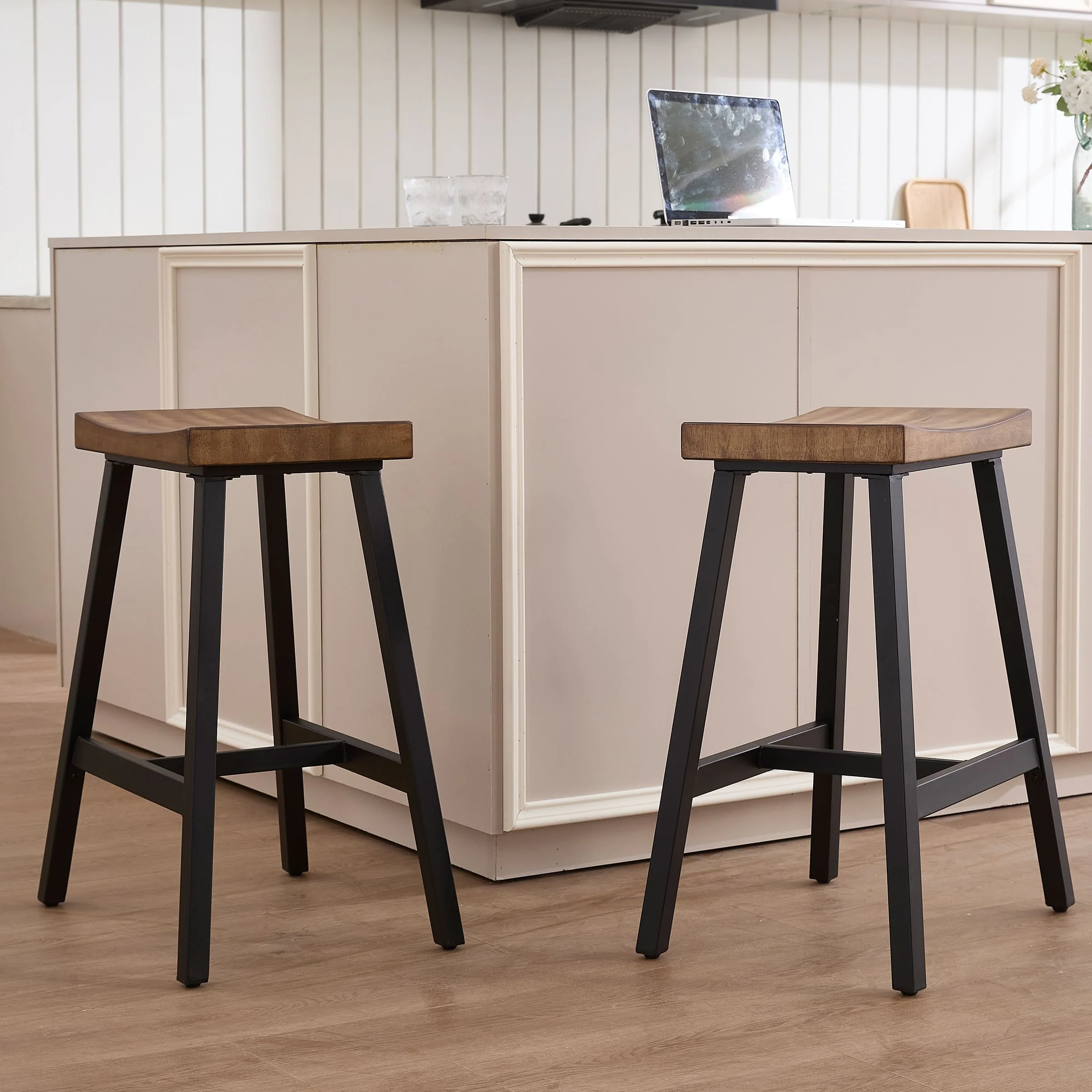 26"H Backless Wood Counter Stools - 0519CS - Image 2