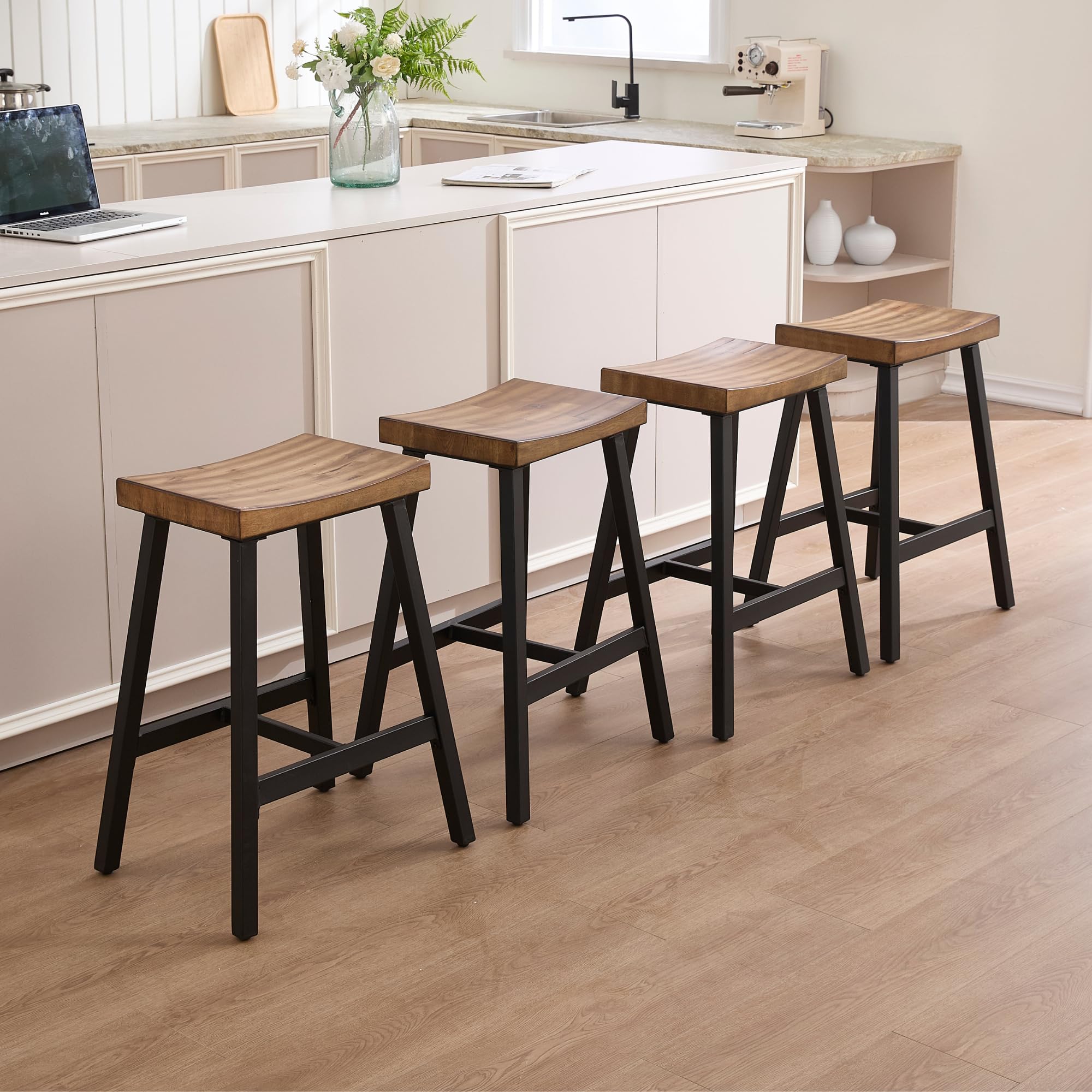 26"H Backless Wood Counter Stools - 0519CS - Image 3