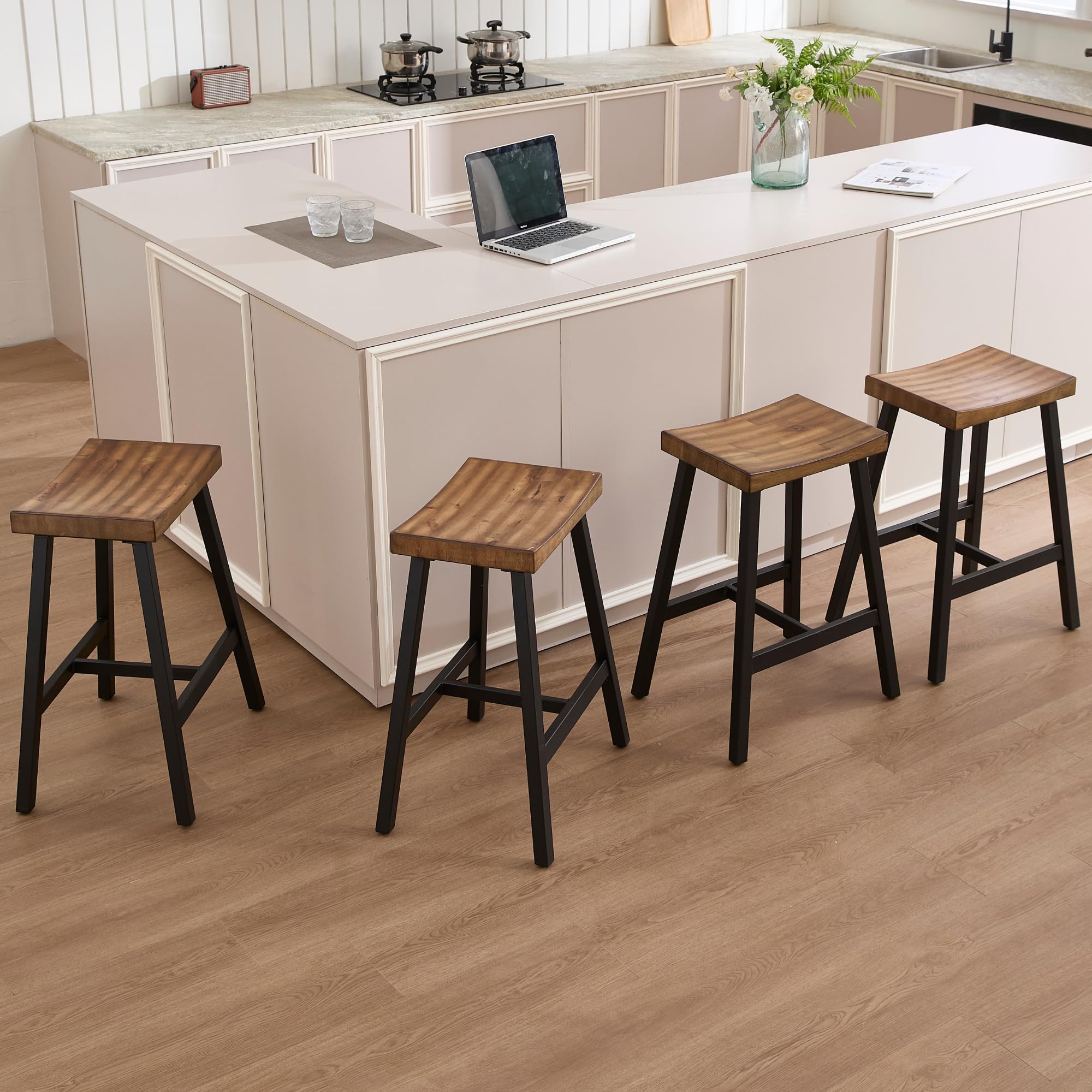 26"H Backless Wood Counter Stools - 0519CS - Image 4