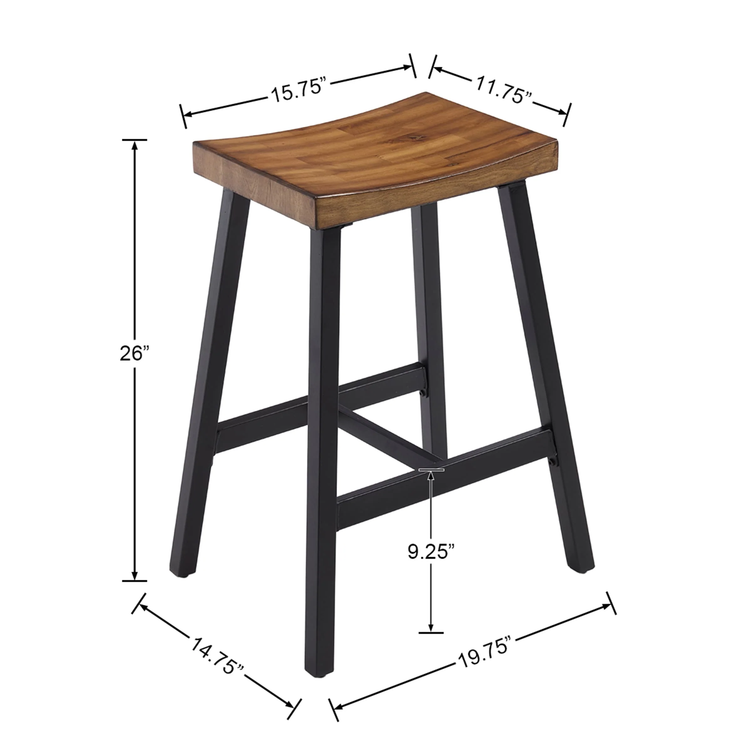 26"H Backless Wood Counter Stools - 0519CS - Image 7