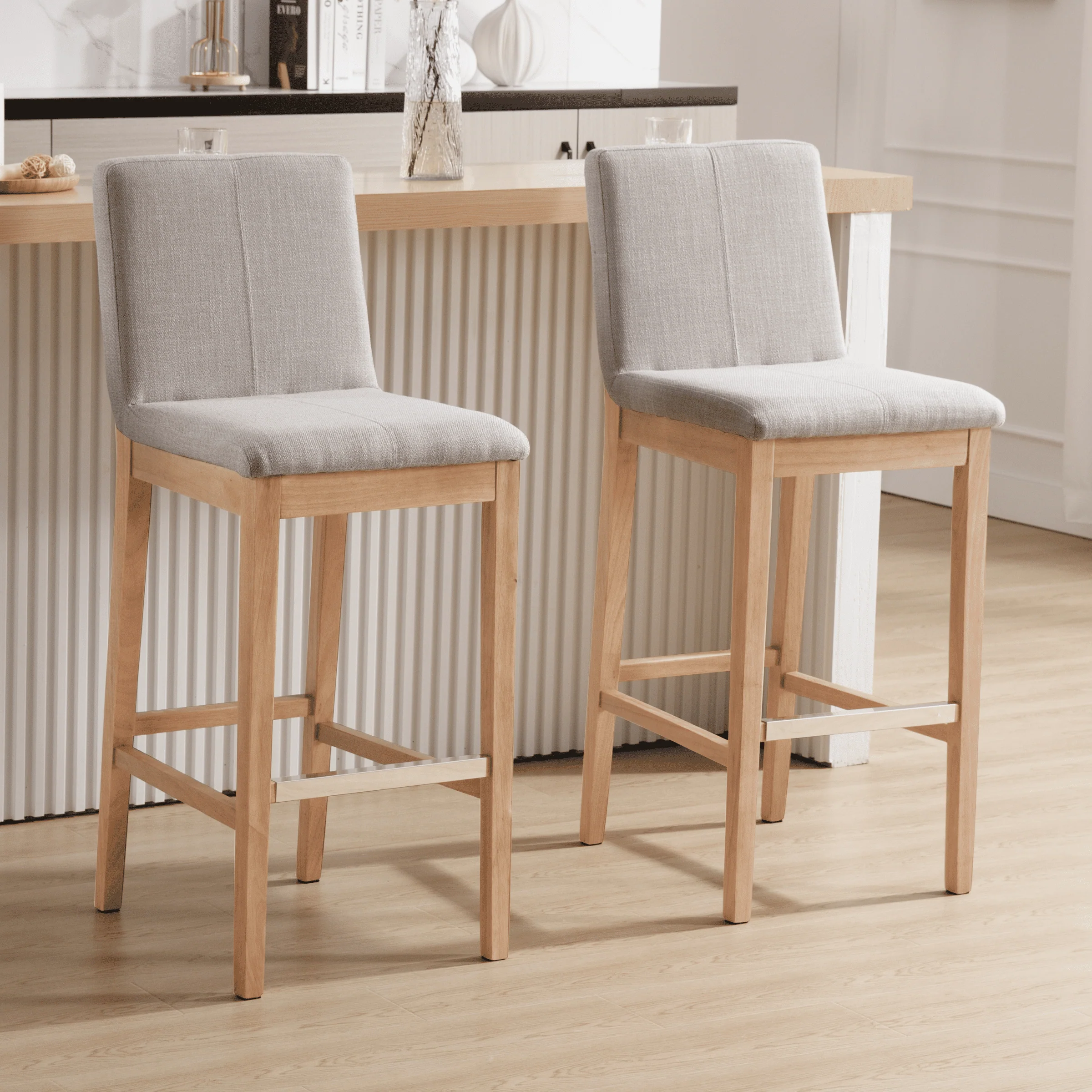 26"H & 30"H Modern Wood Stools Set of 2 - 5730 - Image 14