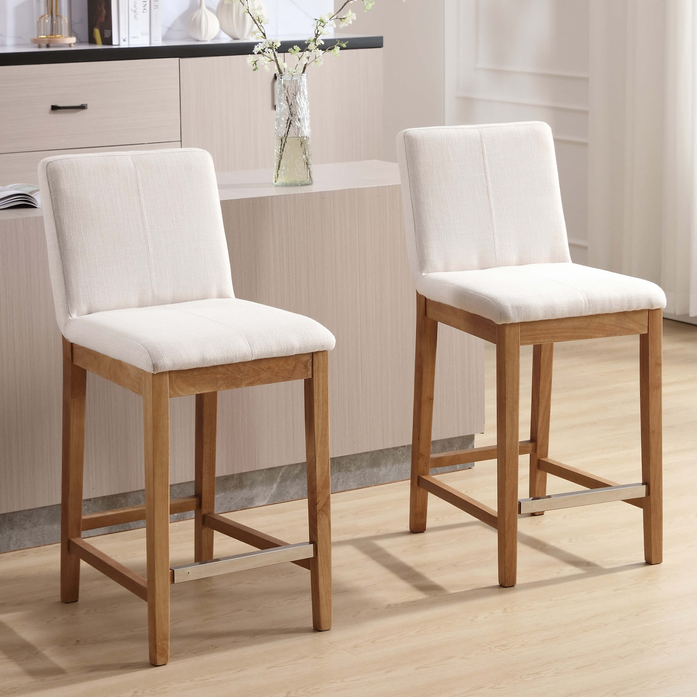26"H & 30"H Modern Wood Stools Set of 2 - 5730 - Image 20