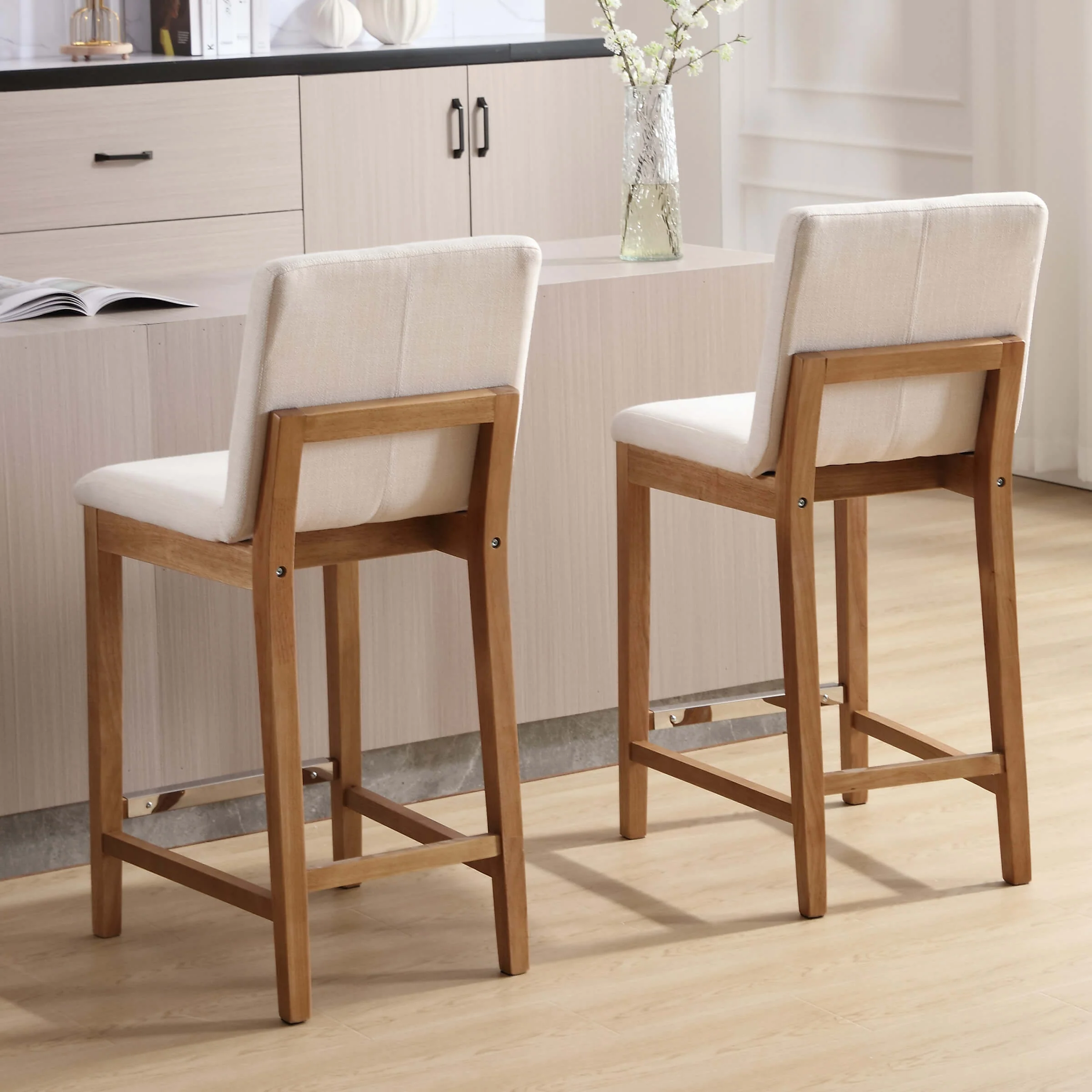 26"H & 30"H Modern Wood Stools Set of 2 - 5730 - Image 21