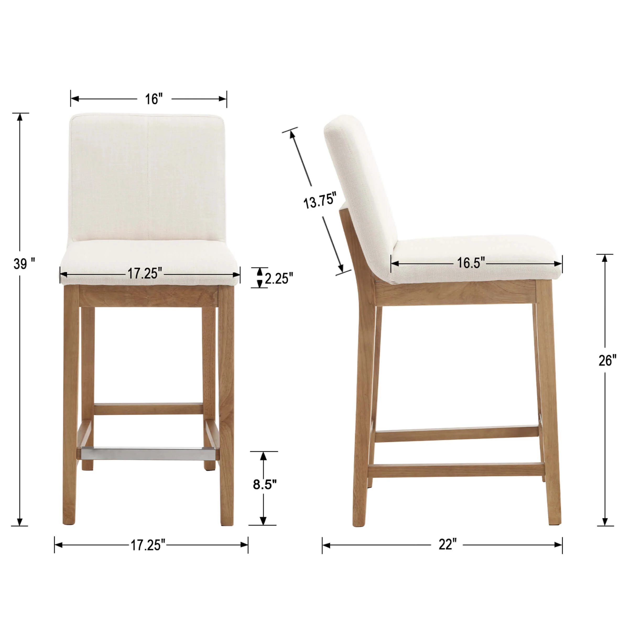 26"H & 30"H Modern Wood Stools Set of 2 - 5730 - Image 26
