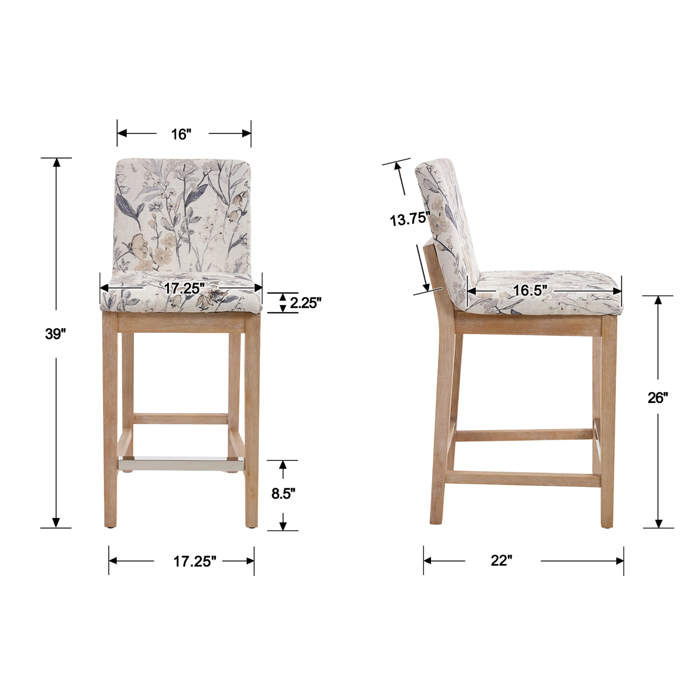 26"H & 30"H Modern Wood Stools Set of 2 - 5730 - Image 68