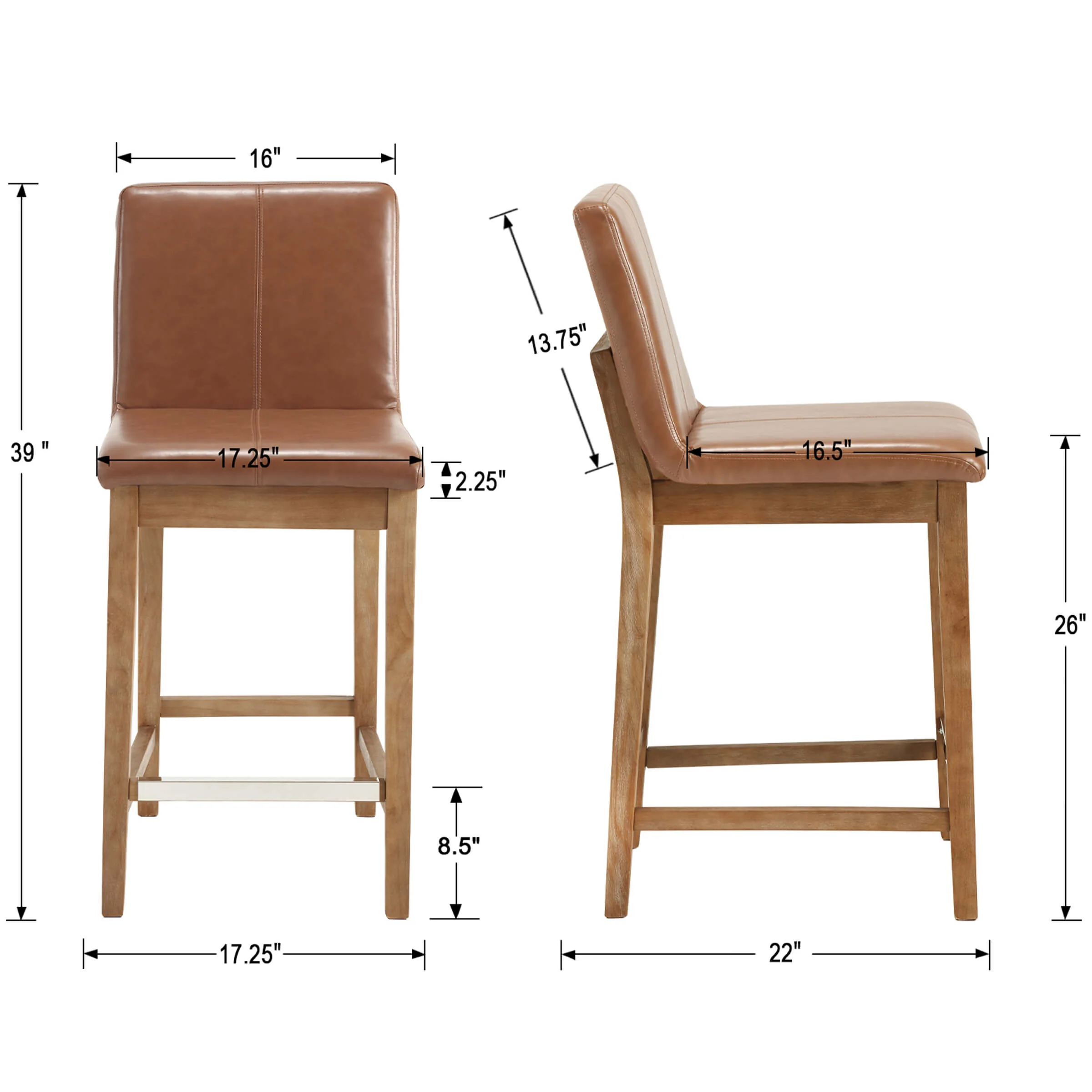 26"H & 30"H Modern Wood Stools Set of 2 - 5730 - Image 7
