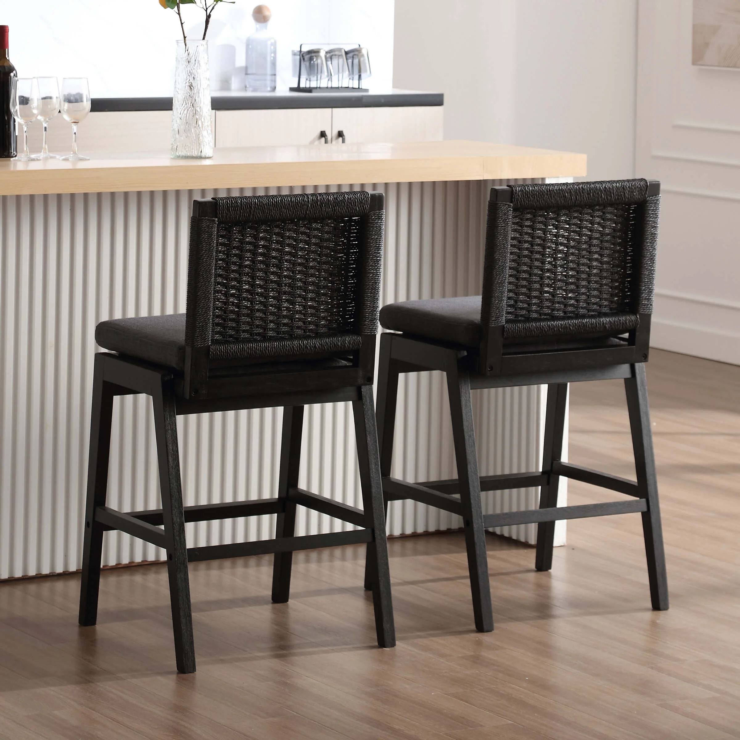 27.25"H Woven Linen Counter Stools Set of 2 - 5743CS - Image 17