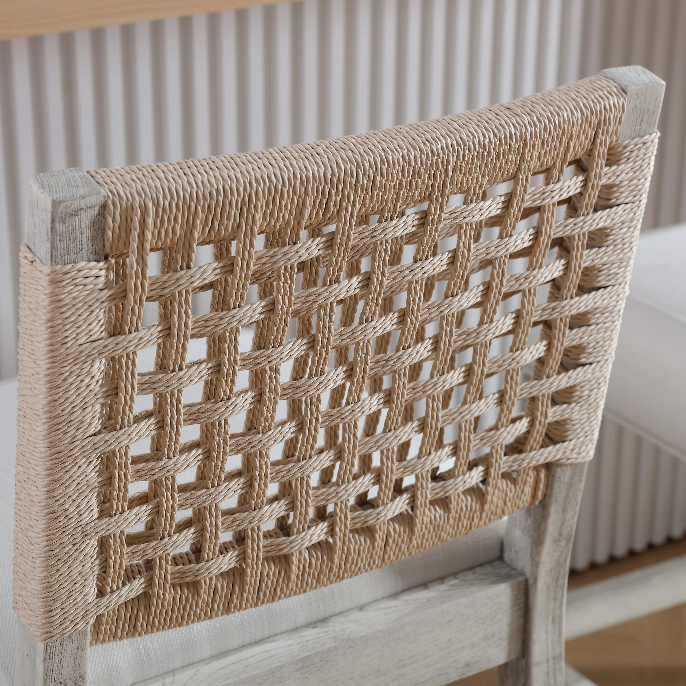 27"H Farmhouse Woven Backrest Counter Stools Set of 2 - 2227CS - Image 5