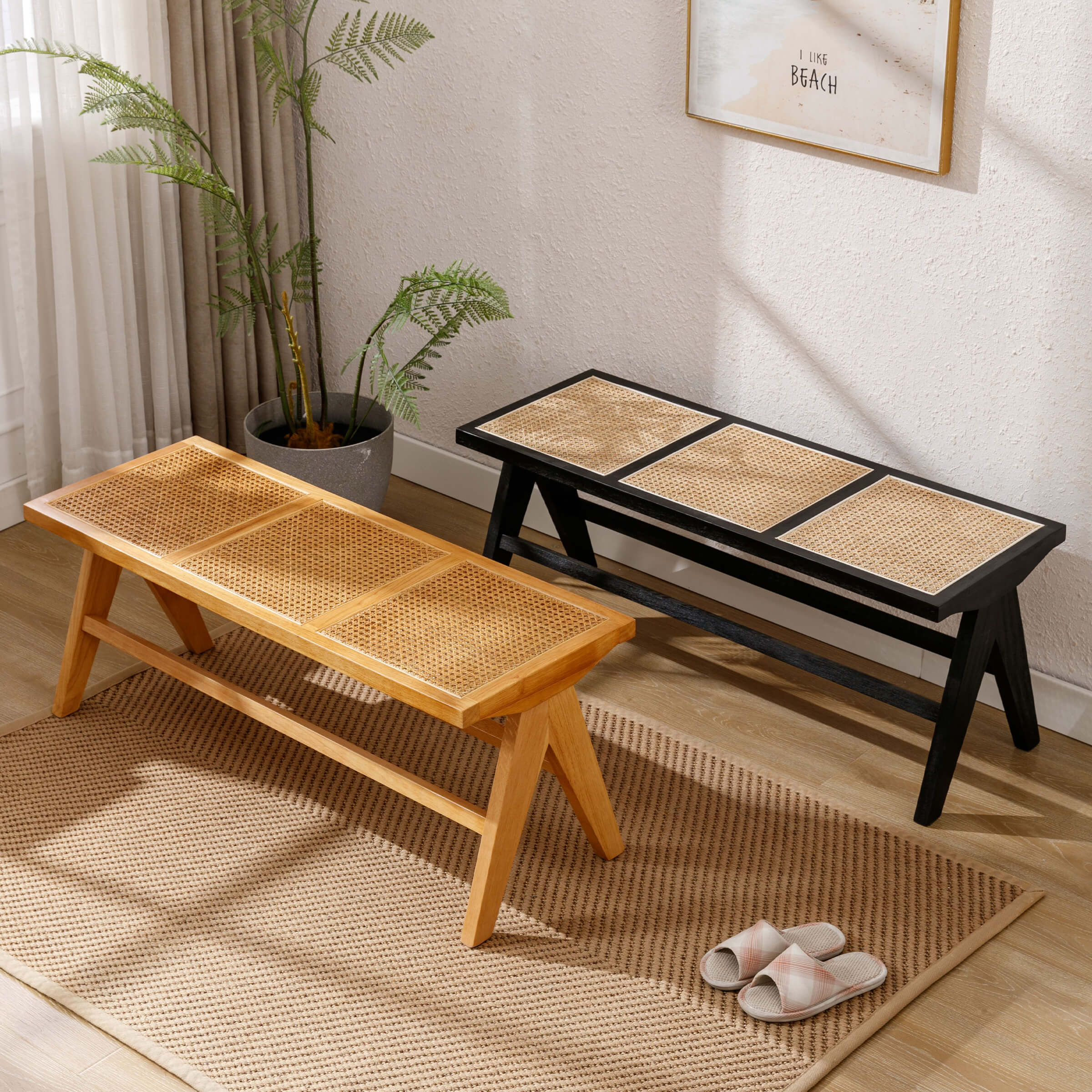 42"L Wicker & Rattan Solid Color Accent Bench - 2545BH - Image 17
