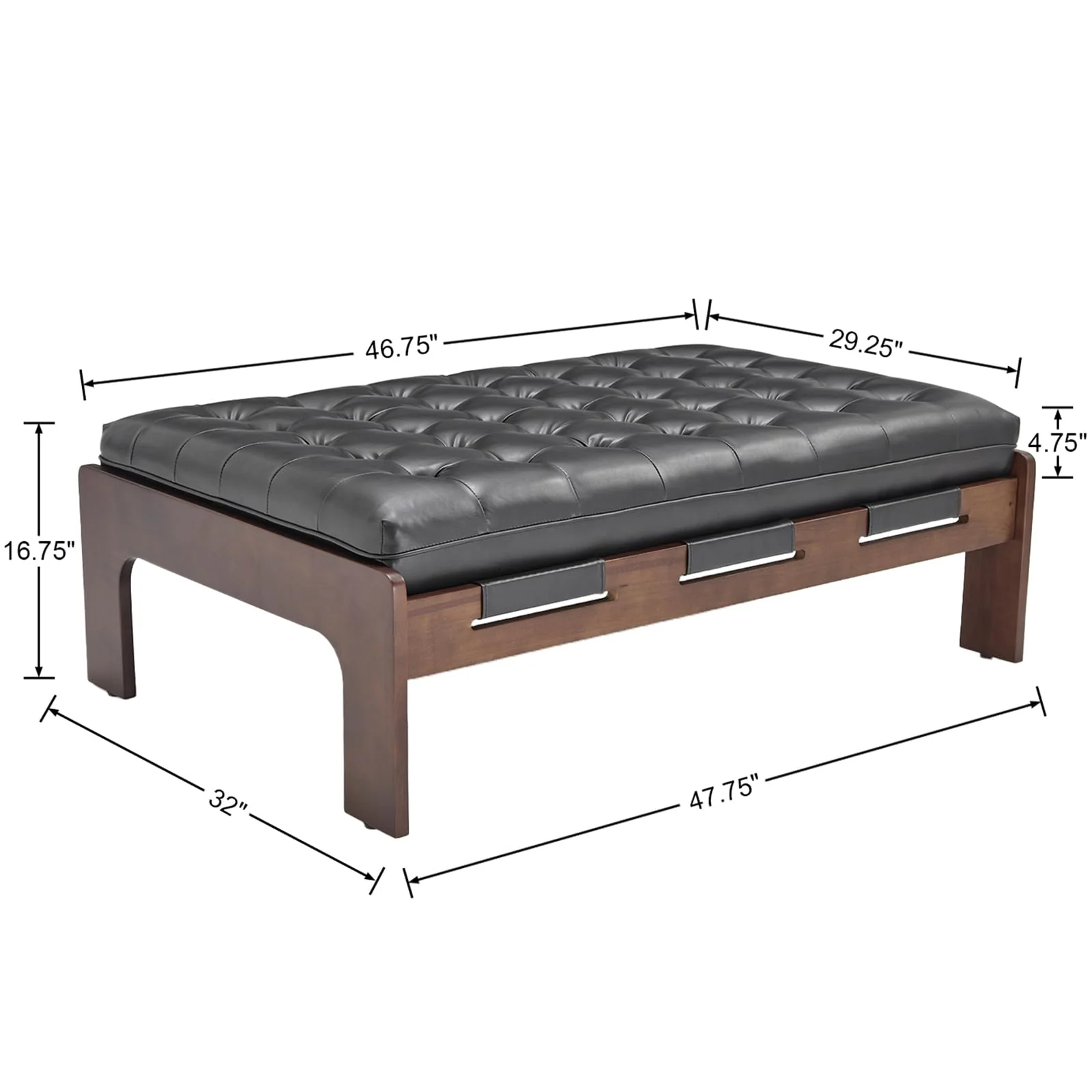 Leather Ottoman Coffee Table - 63051 & 6305CT - Image 14
