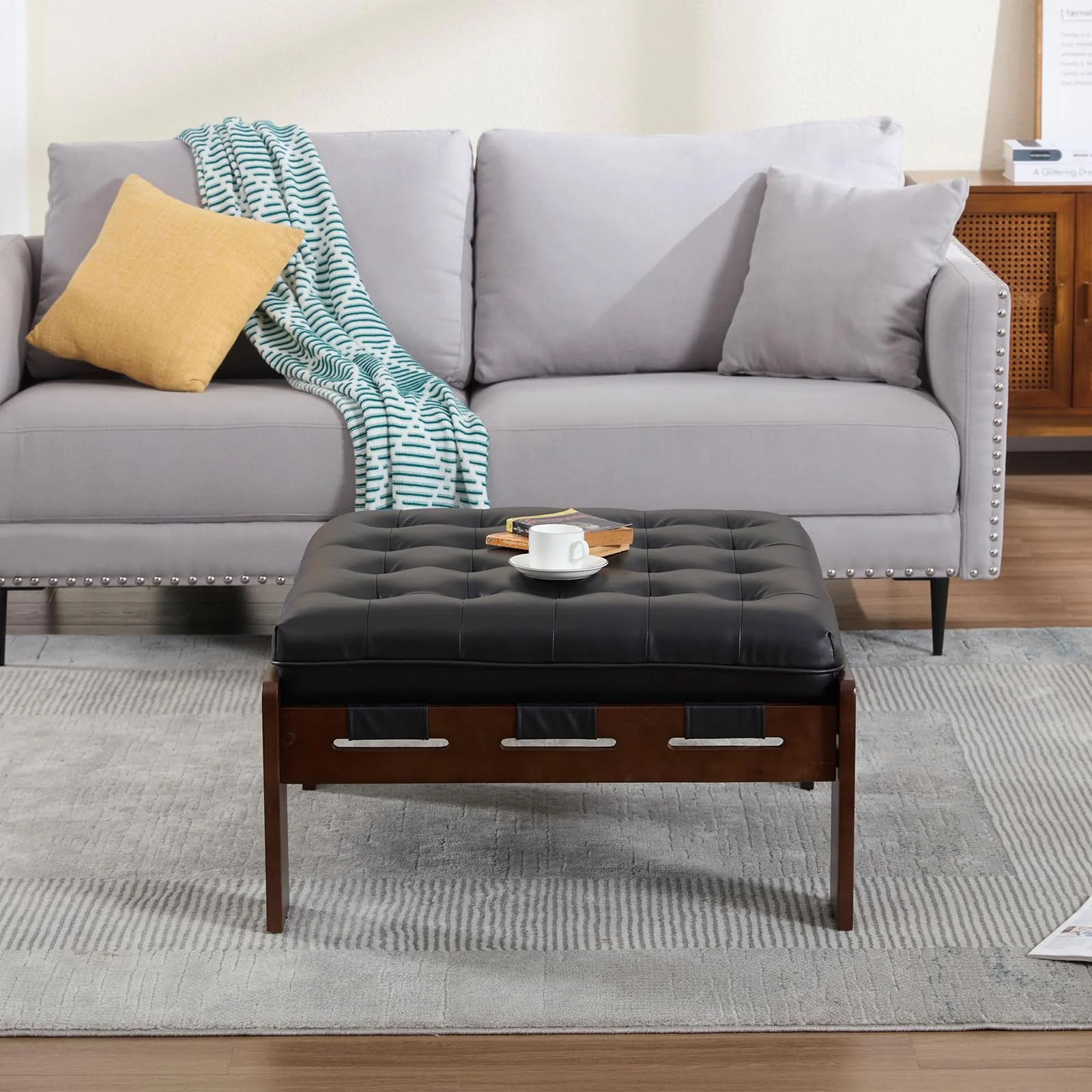 Leather Ottoman Coffee Table - 63051 & 6305CT - Image 23