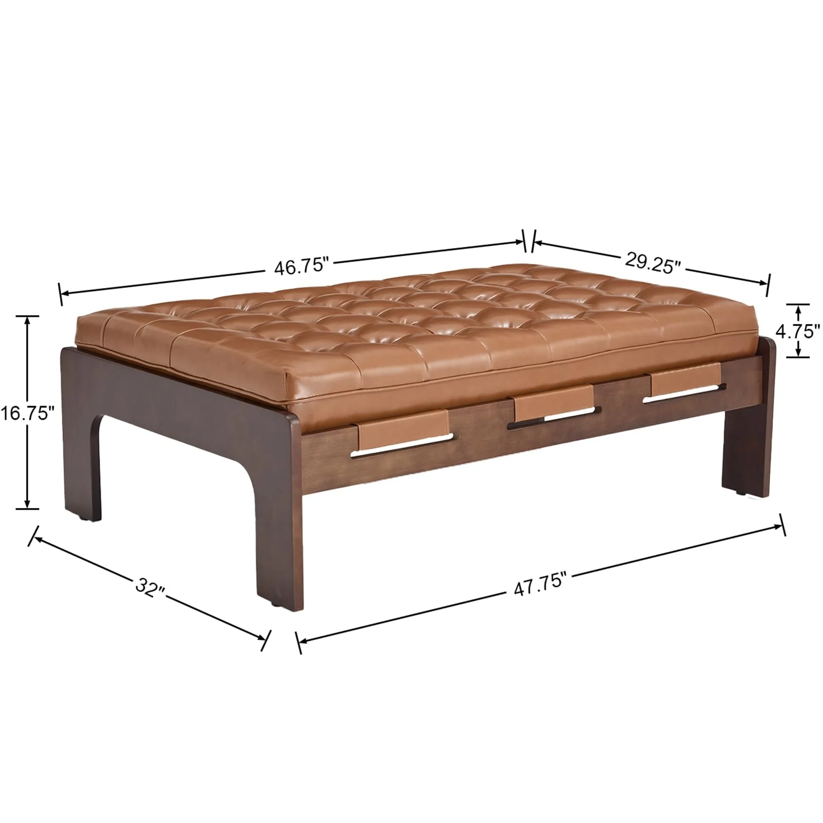 Leather Ottoman Coffee Table - 63051 & 6305CT - Image 7