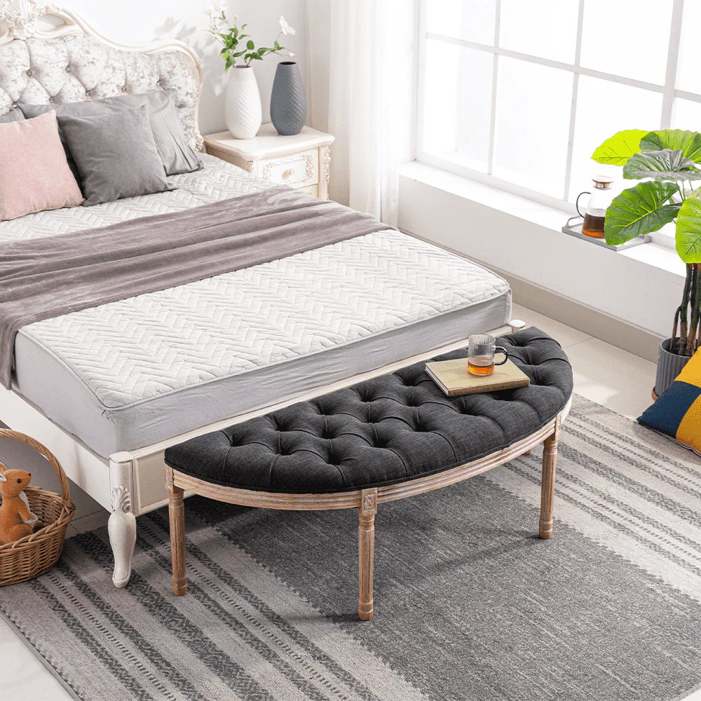 55" Mid Century Tufted Fabric Bench - 2162BH - Image 14