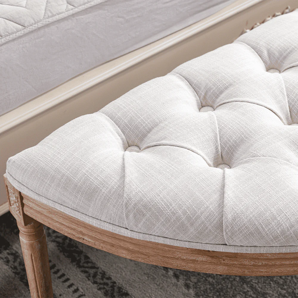 55" Mid Century Tufted Fabric Bench - 2162BH - Image 3