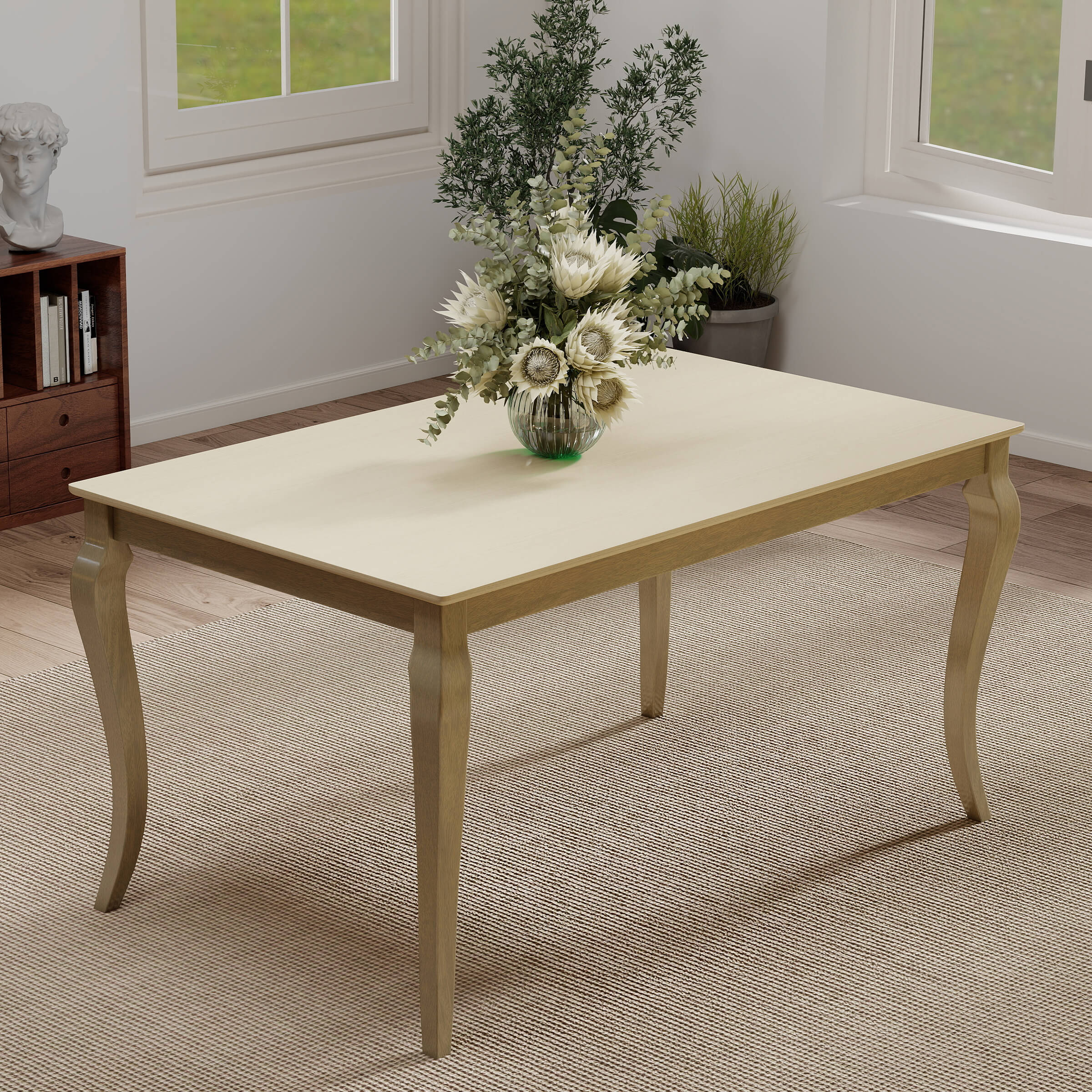 60"L Rustic Farmhouse Solid Wood Dining Table - 15908DT - Image 12