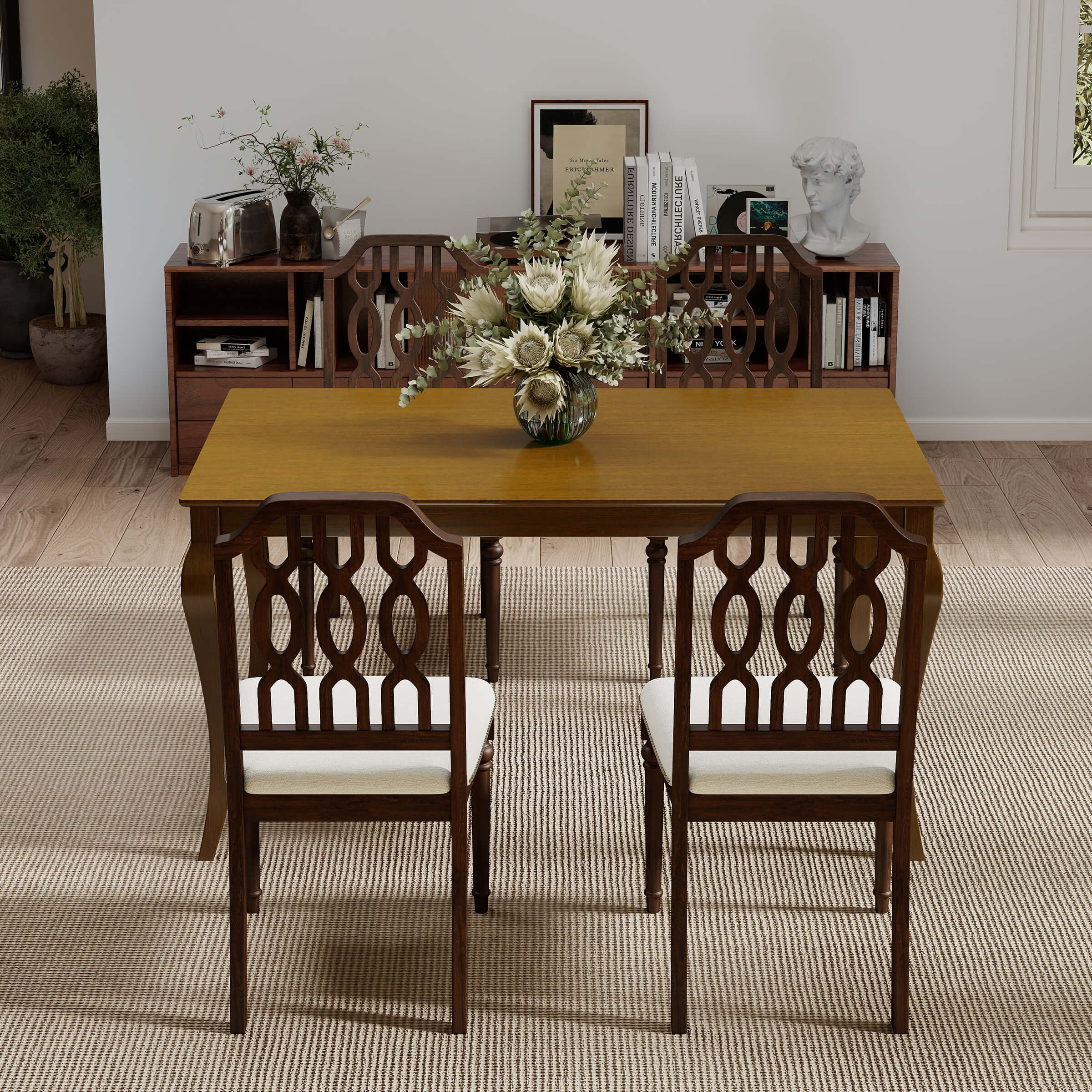 60"L Rustic Farmhouse Solid Wood Dining Table - 15908DT - Image 5