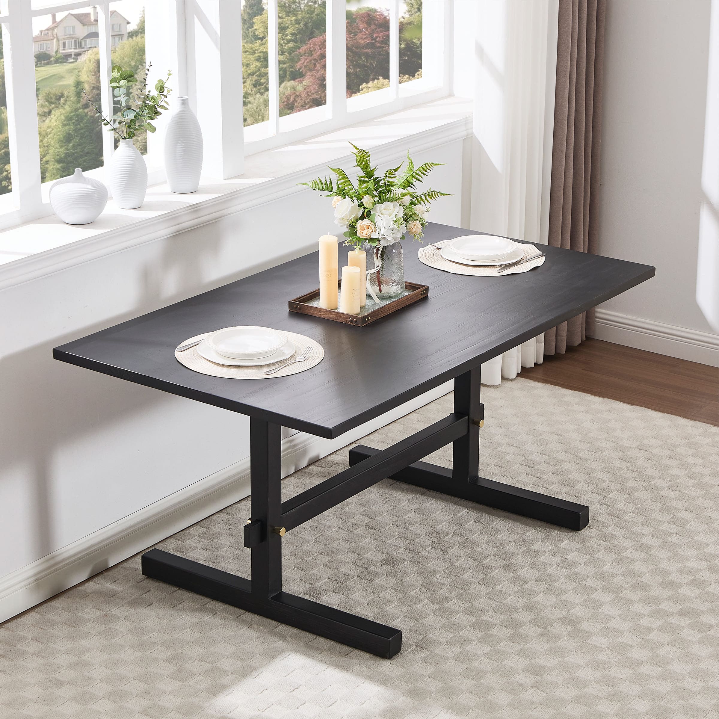 63"W Farmhouse Rectangular Wood Dining Table - 22837DT - Image 10