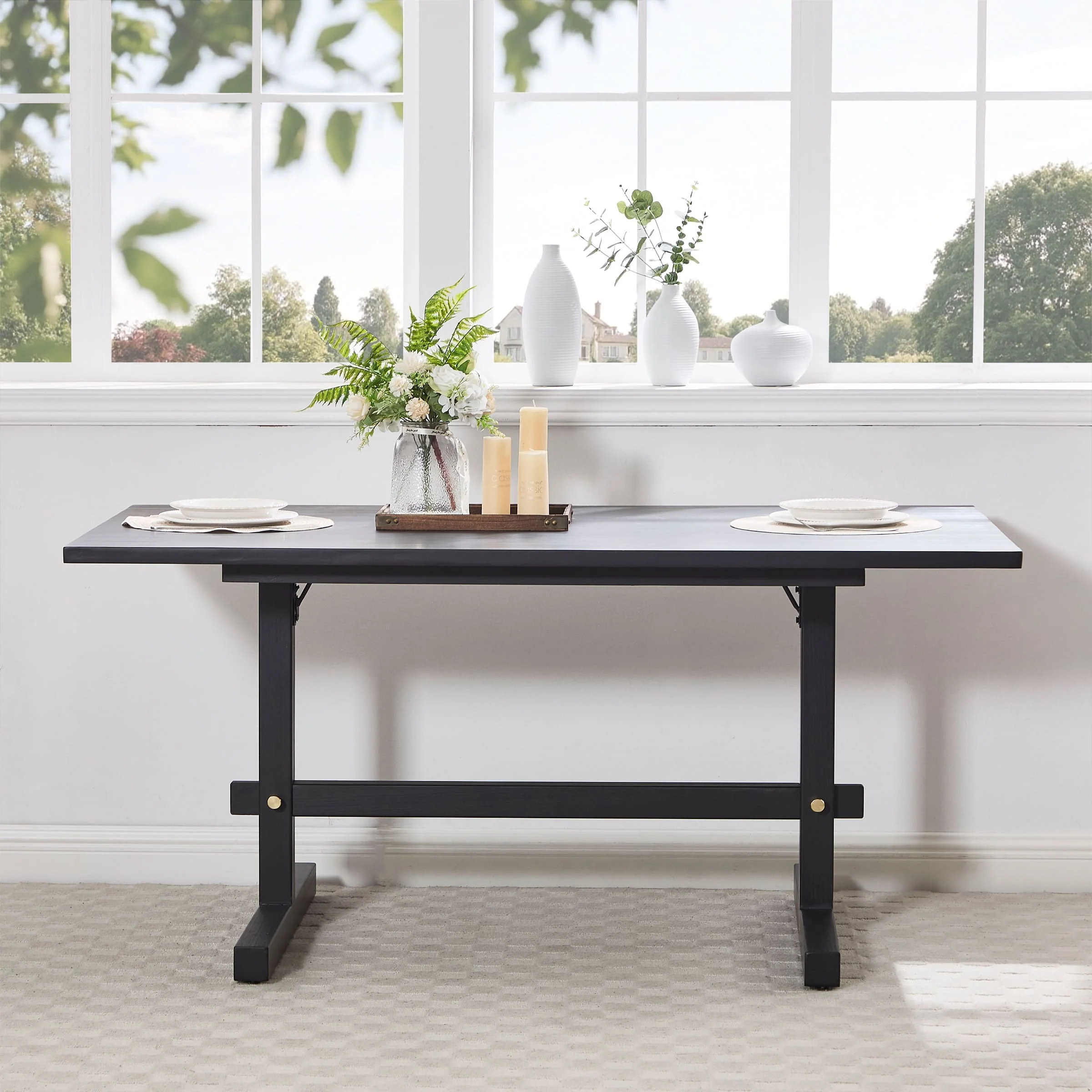 63"W Farmhouse Rectangular Wood Dining Table - 22837DT - Image 11