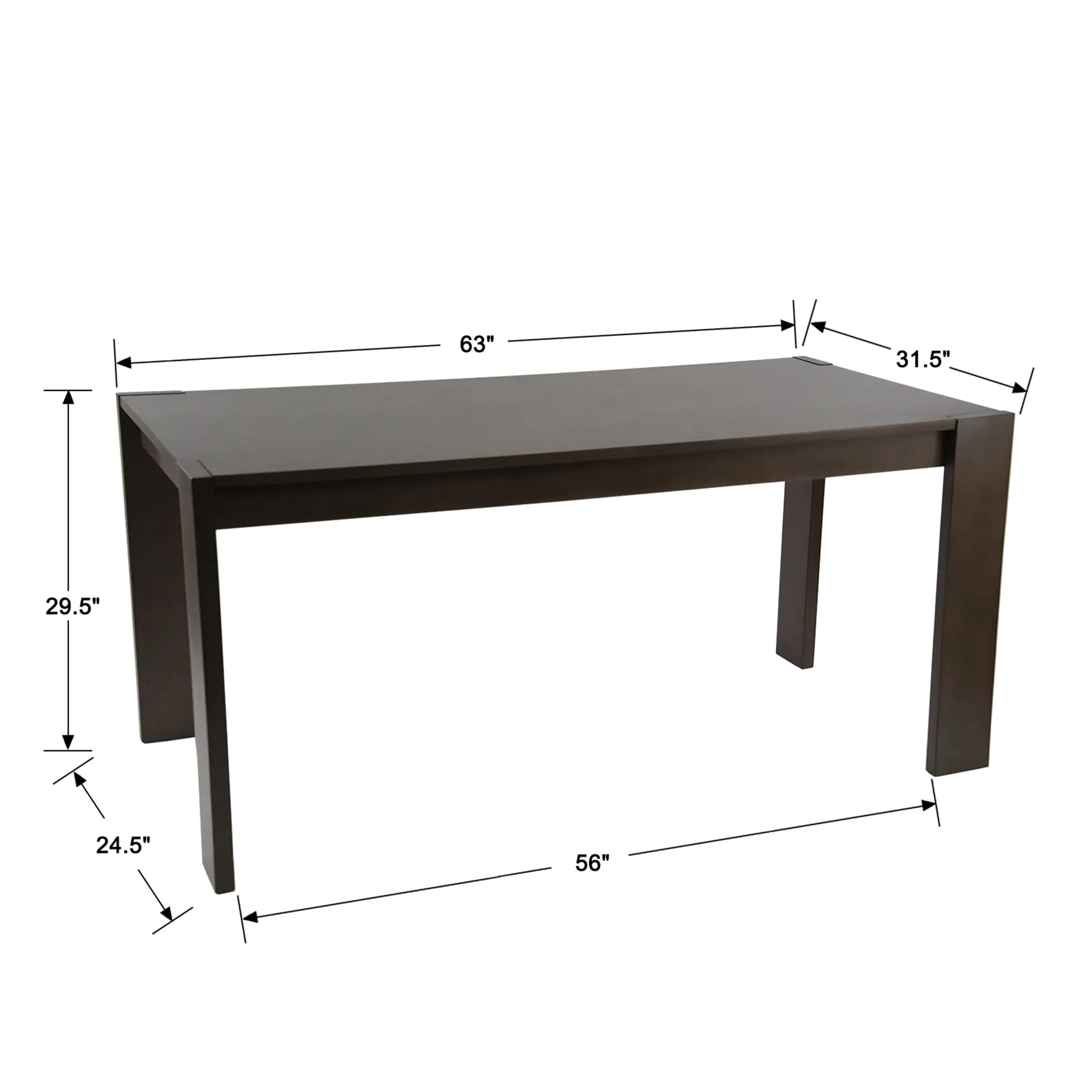 63" Large Kitchen Long Dining Table with Wood Legs - 0001DT - Image 12
