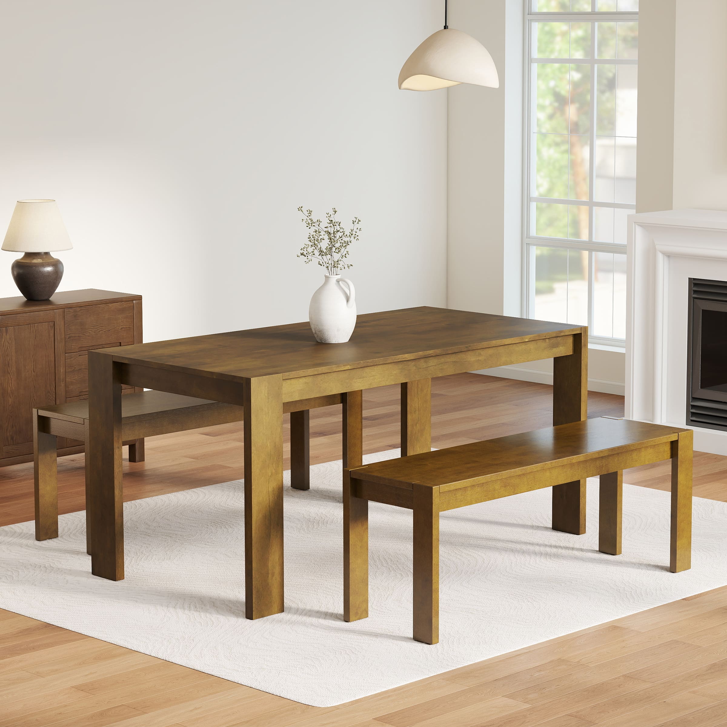63" Large Kitchen Long Dining Table with Wood Legs - 0001DT - Image 15