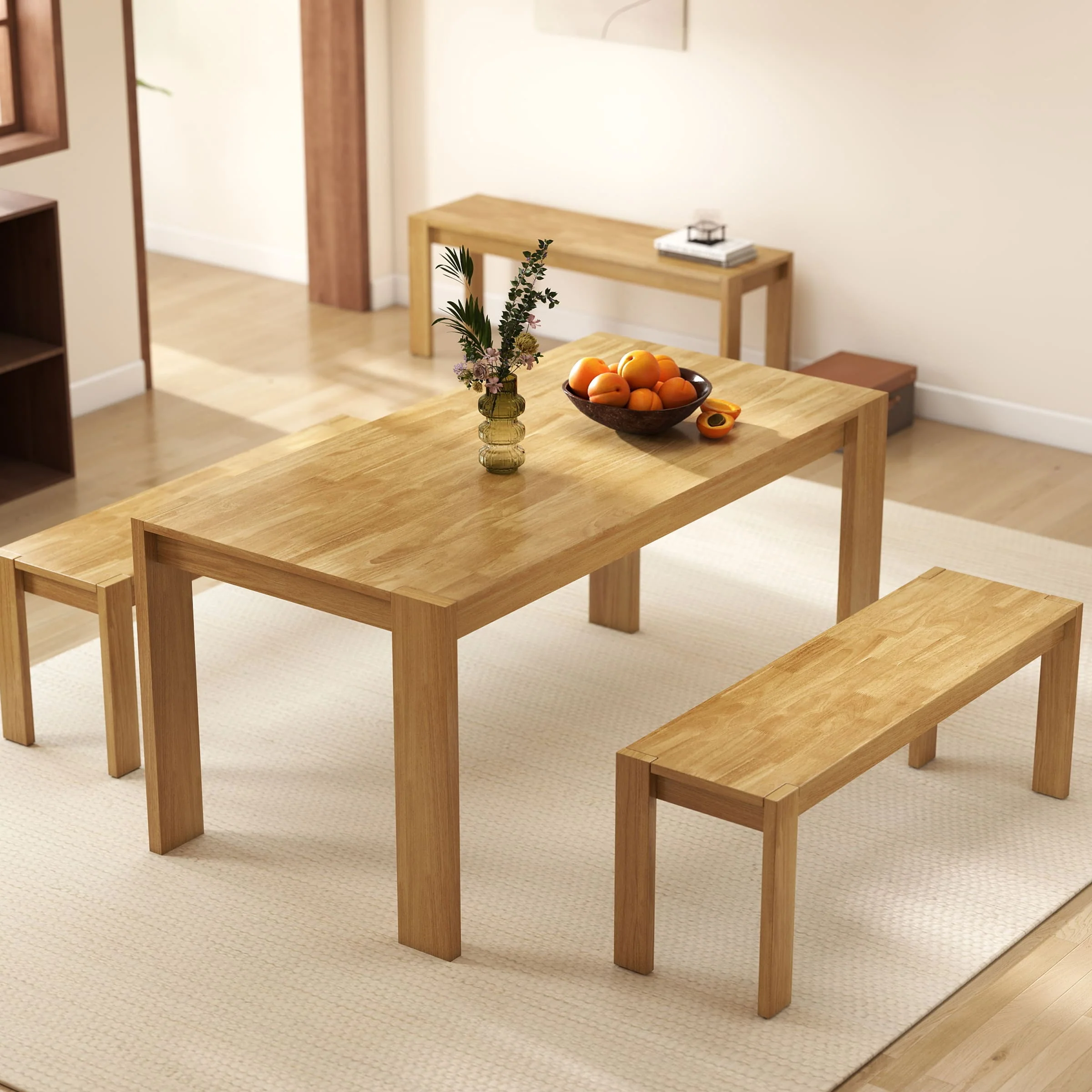 63" Large Kitchen Long Dining Table with Wood Legs - 0001DT - Image 2