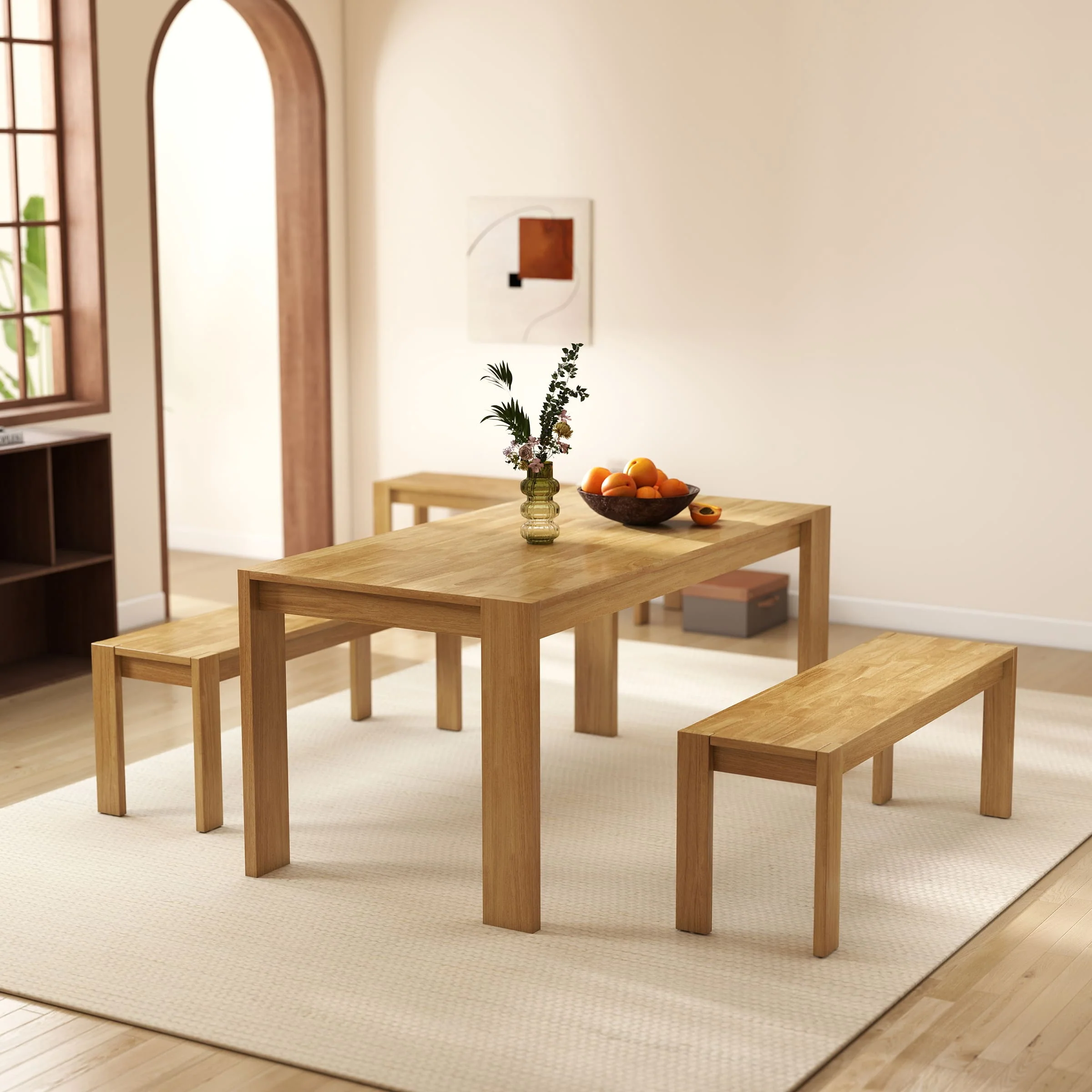63" Large Kitchen Long Dining Table with Wood Legs - 0001DT - Image 3