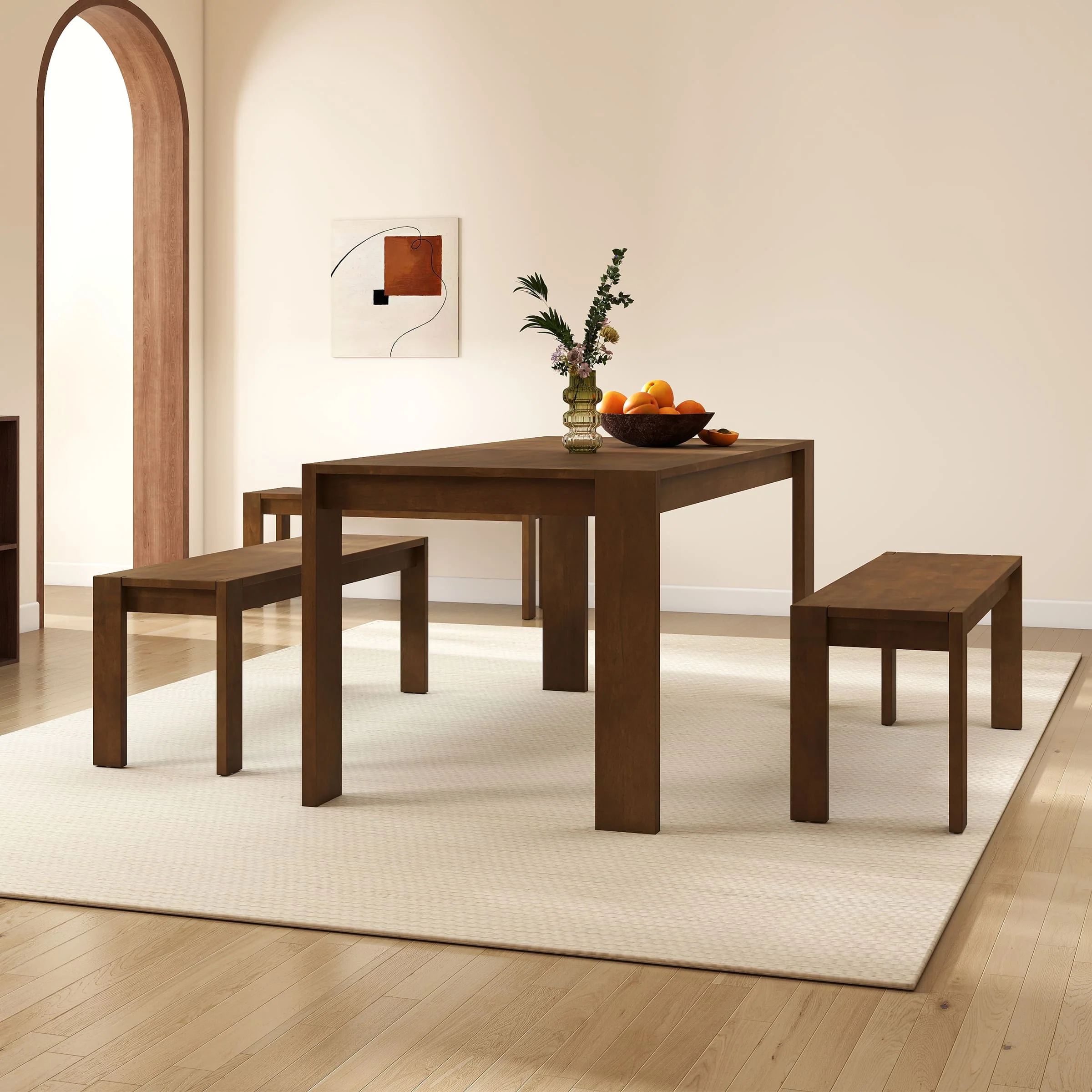 63" Large Kitchen Long Dining Table with Wood Legs - 0001DT - Image 9