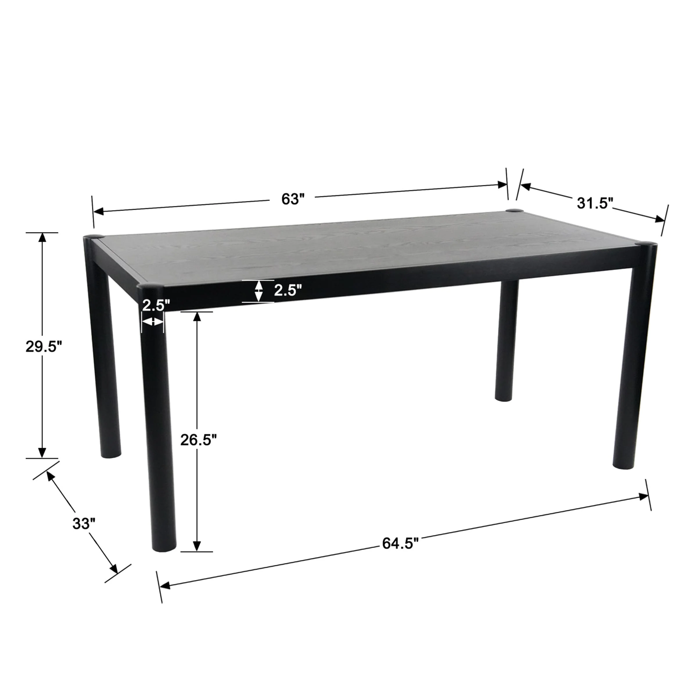 64.5"W Modern Rectangular Dining Table - 20440DT - Image 17