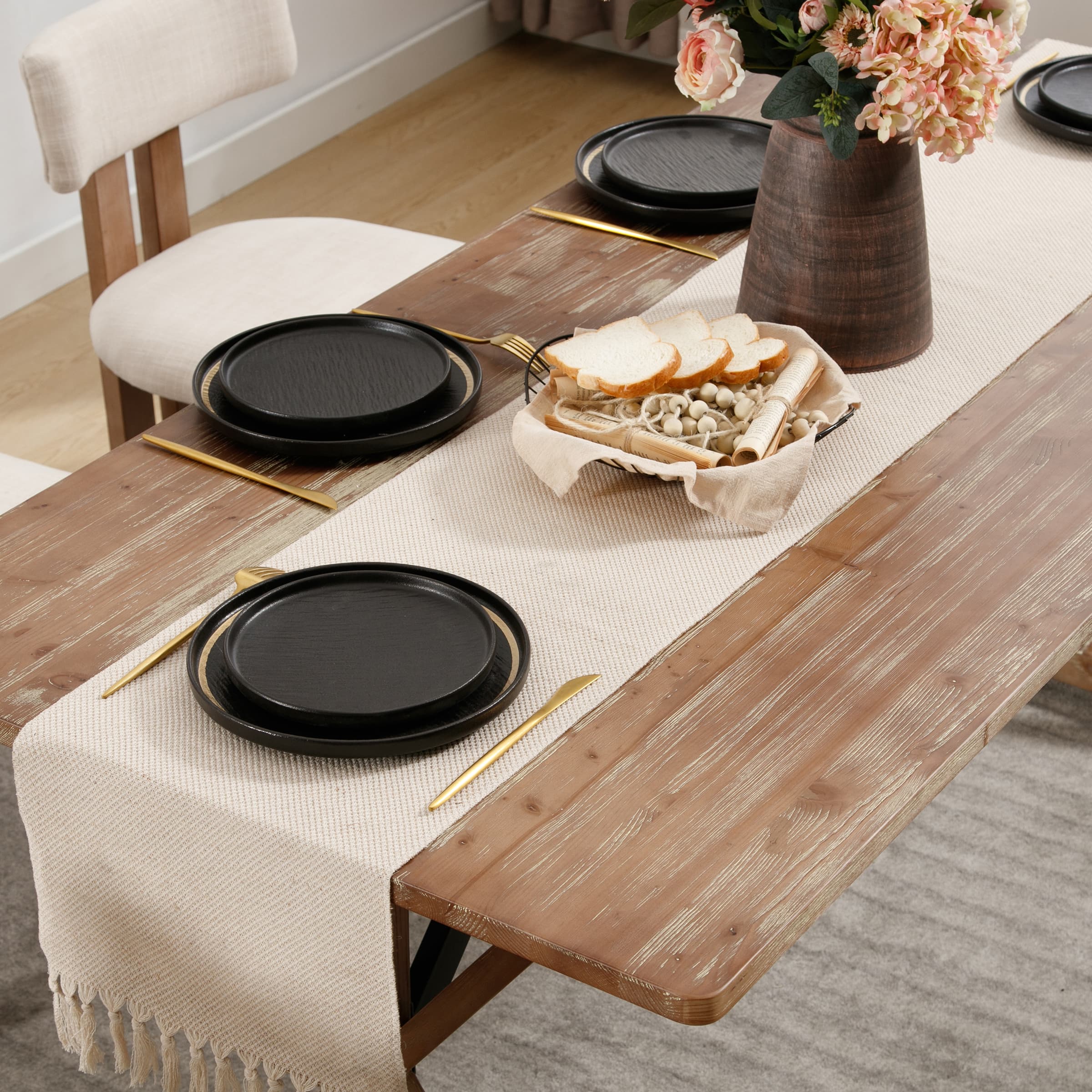 69" Rustic Farmhouse Wood Dining Table - 1009DT - Image 3
