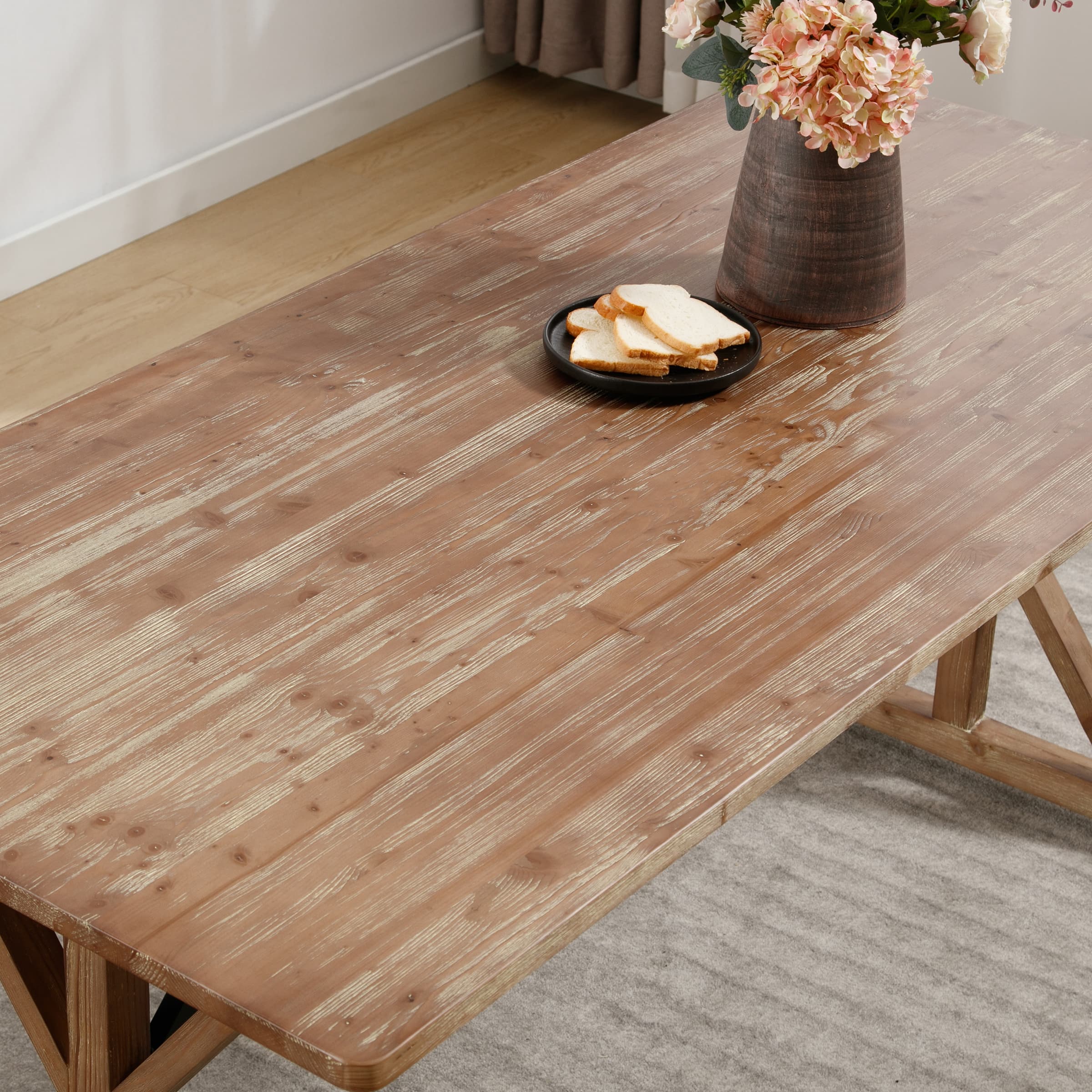 69" Rustic Farmhouse Wood Dining Table - 1009DT - Image 4