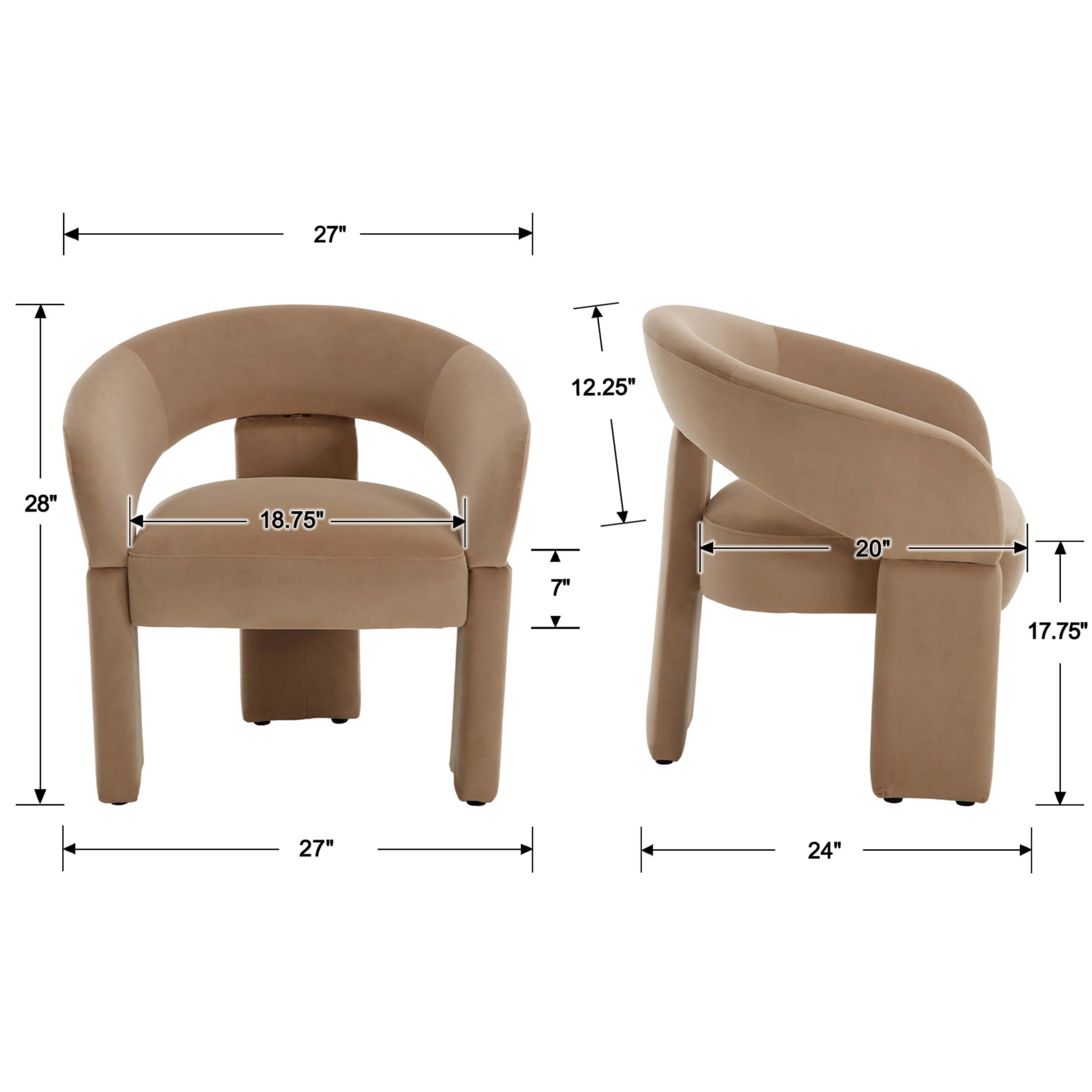 Accent Chair With Round Back - 3957AC - Image 8
