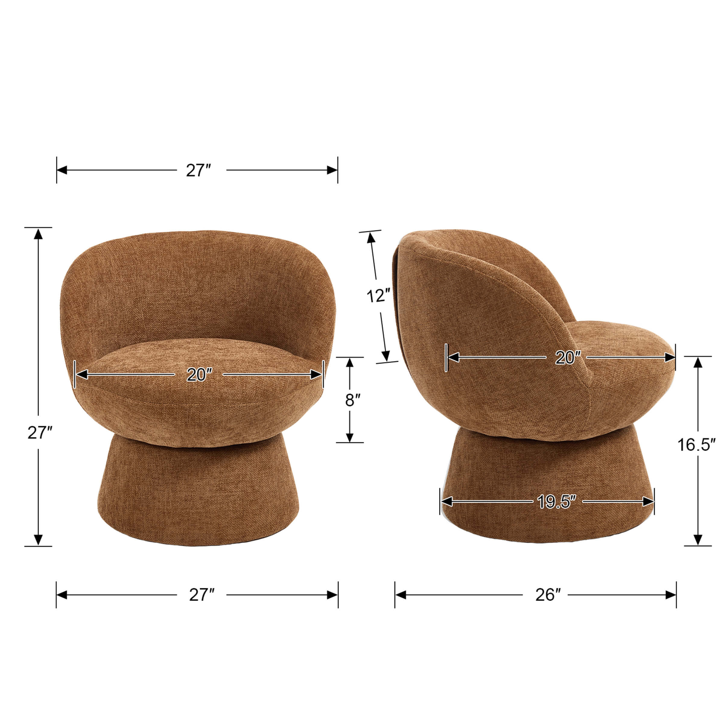 Swivel Barrel Accent Chairs - 1028AC - Image 4