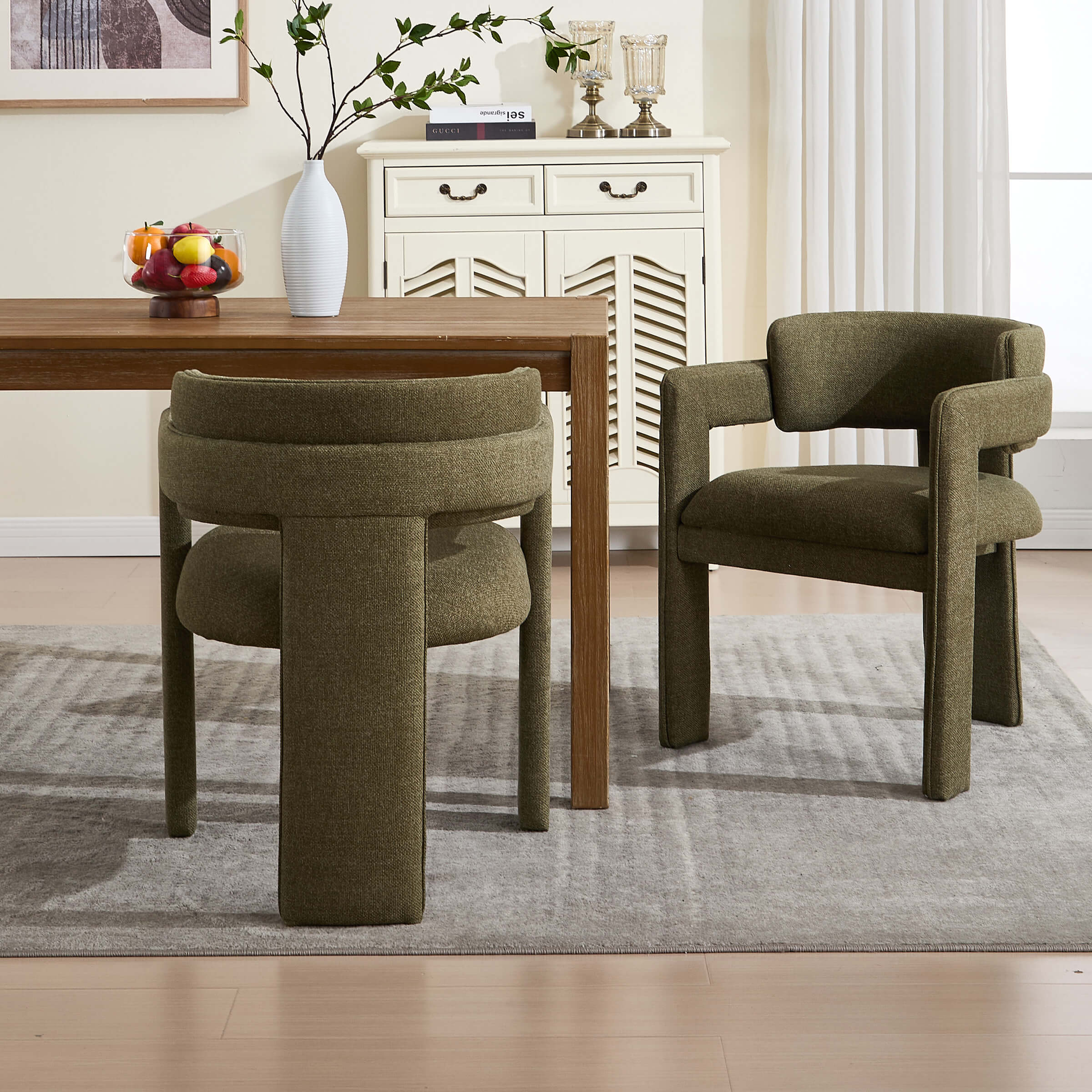 Barrel Dining Chairs with Curved Back - 8402DC - Image 10